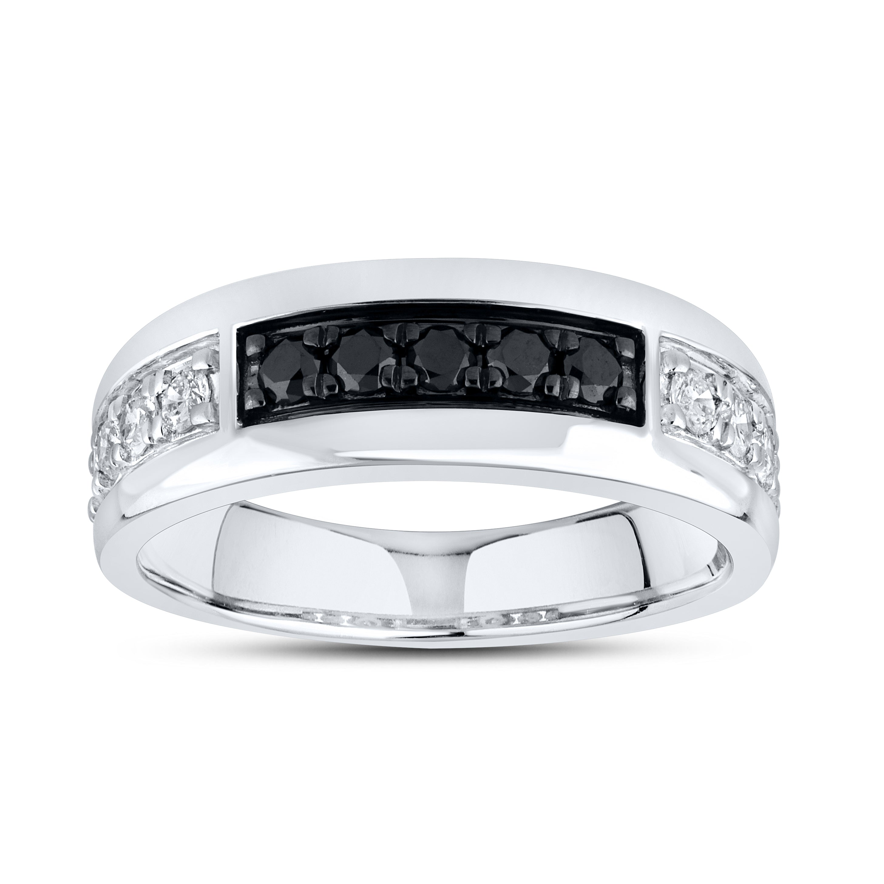 10KT WHITE GOLD 0.74 CTW MEN’S DIAMOND BAND