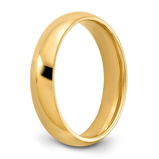 14kt Yellow Gold 5mm Standard Weight Comfort Fit Wedding Band Size 5.5
