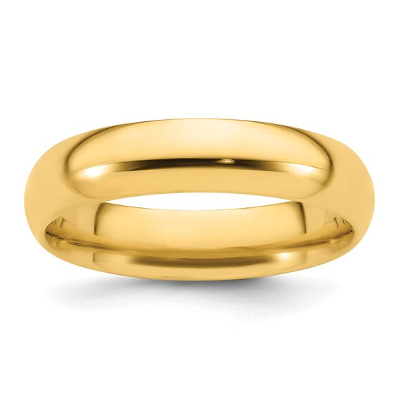 14kt Yellow Gold 5mm Standard Weight Comfort Fit Wedding Band Size 4.5