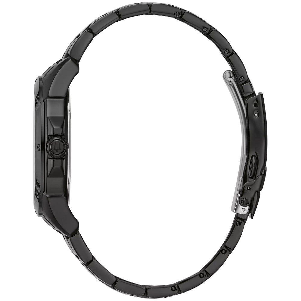 Bulova Classic Mens Multi-Function Black Stainless Steel Bracelet Watch 98c121