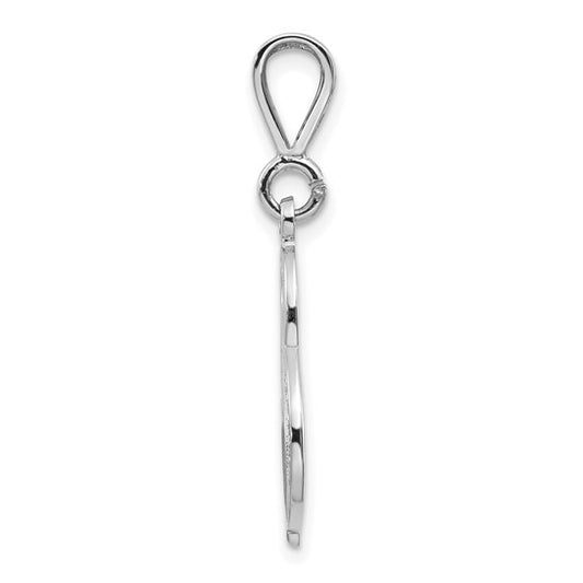10KT White Gold Filigree Initial S Pendant