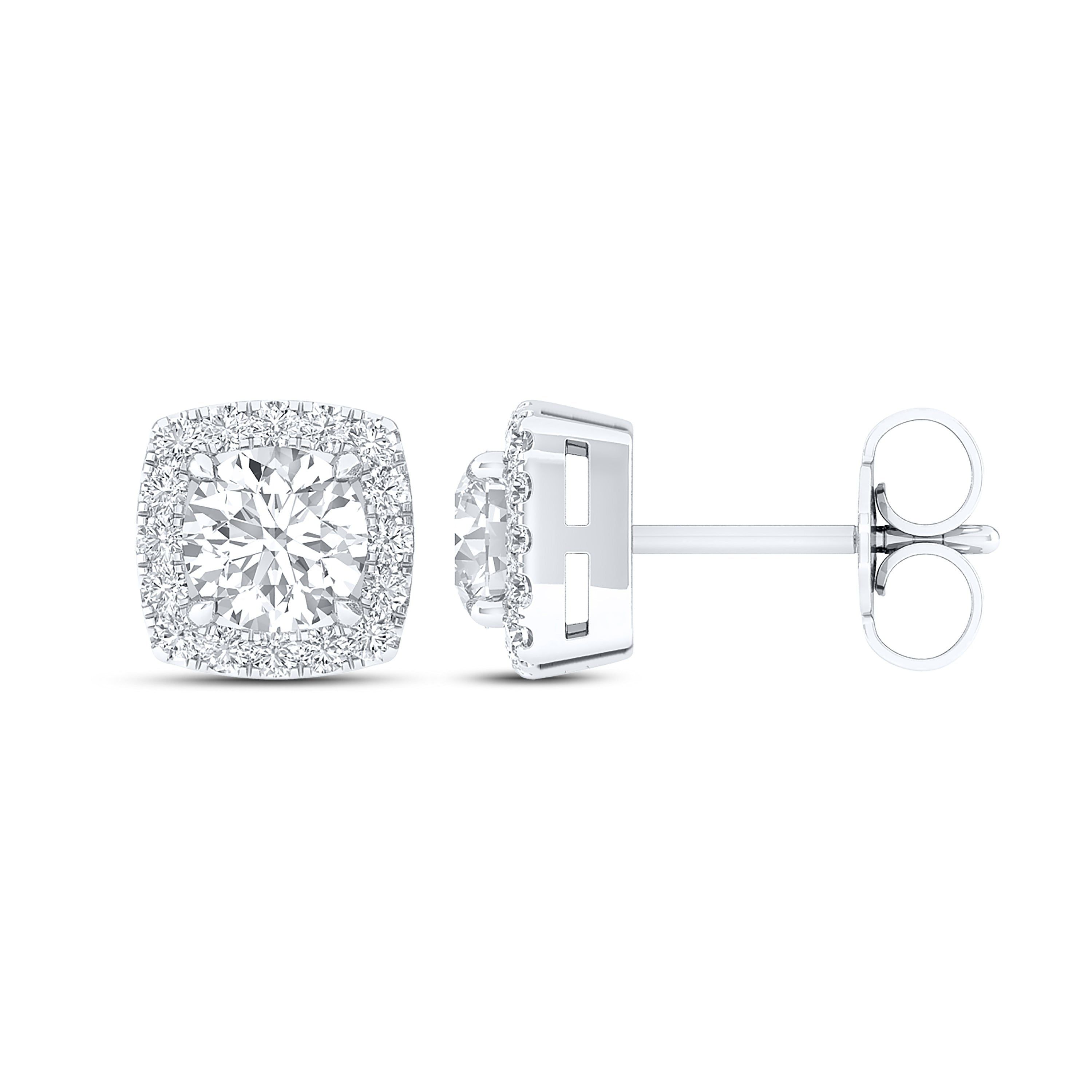 14kt White Gold 1.16 CTW Lab Diamond Earring VS Clarity Screw Backs