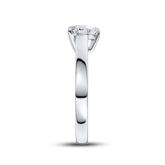 14kt White Gold 1 ctw Lab Diamond Solitaire Heart Shape Ring