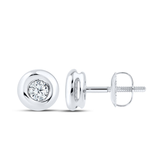 14kt White Gold 0.14 CTW LAB DIAMOND Solitaire Earrings