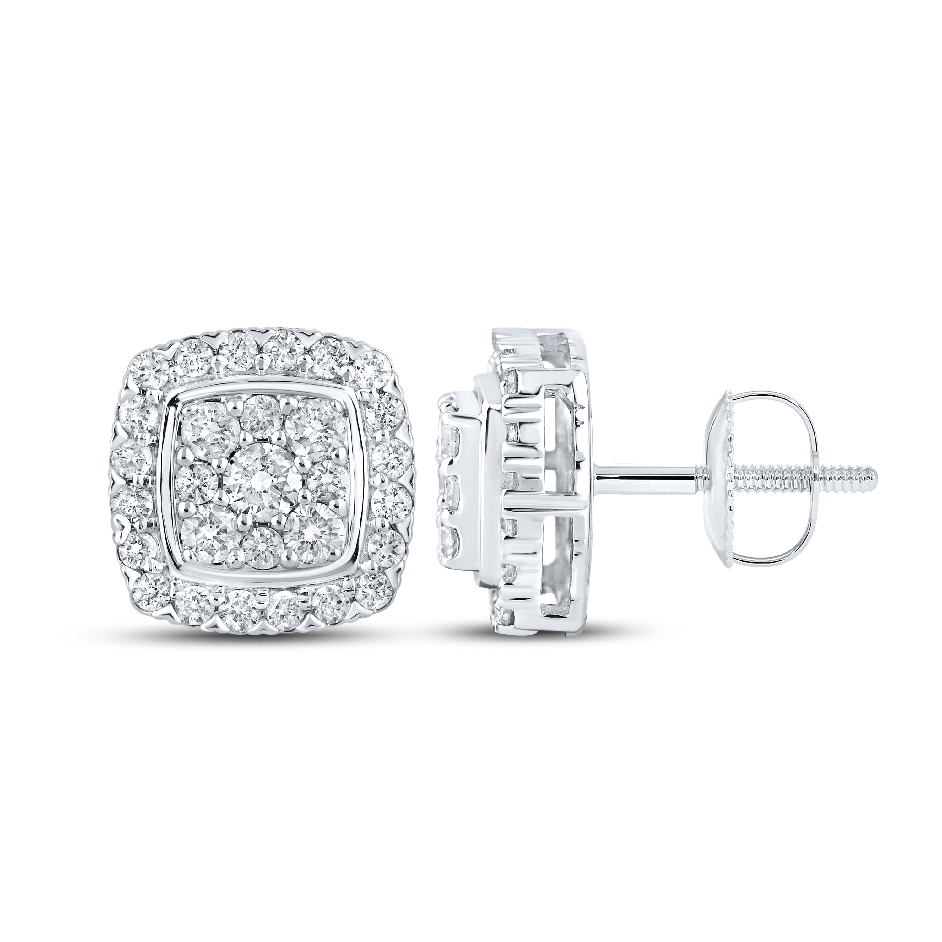 14K WHITE GOLD 0.94 CTW DIAMOND EARRINGS