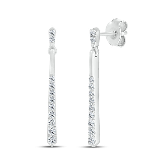 10kt White Gold 0.20 CTW Natural Diamond Earring