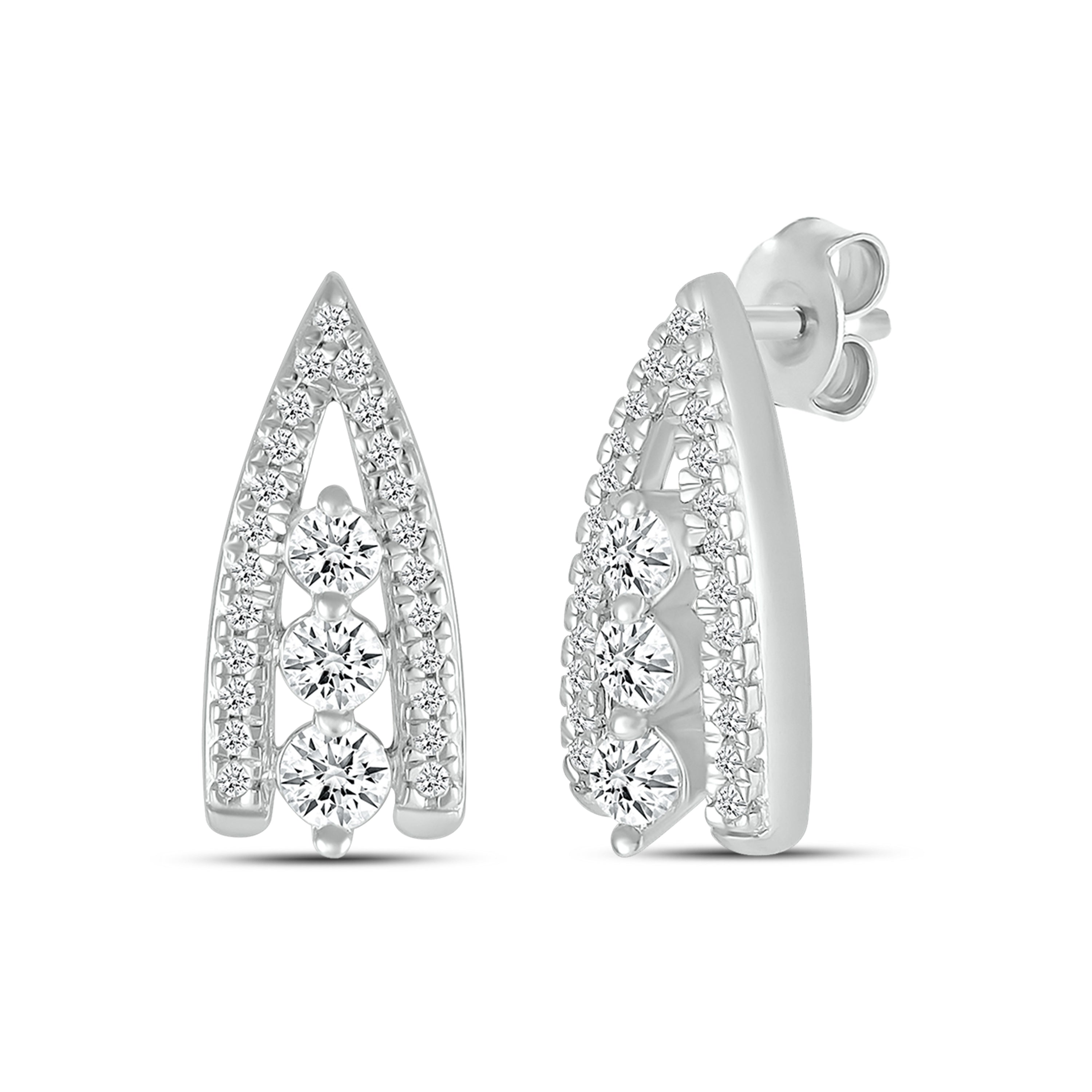 14kt White Gold 0.40 CTW Natural Diamond Earrings