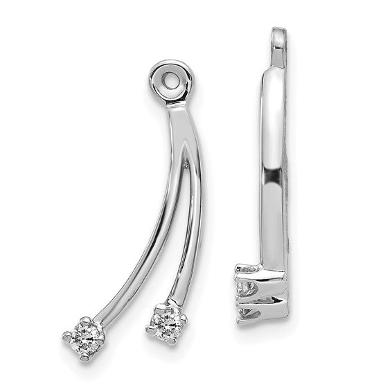 14kt White Gold AA 2 Stone Dangle Diamond Earring Jacket