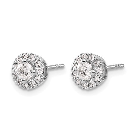 14kt White Gold Diamond Cluster Post Earrings
