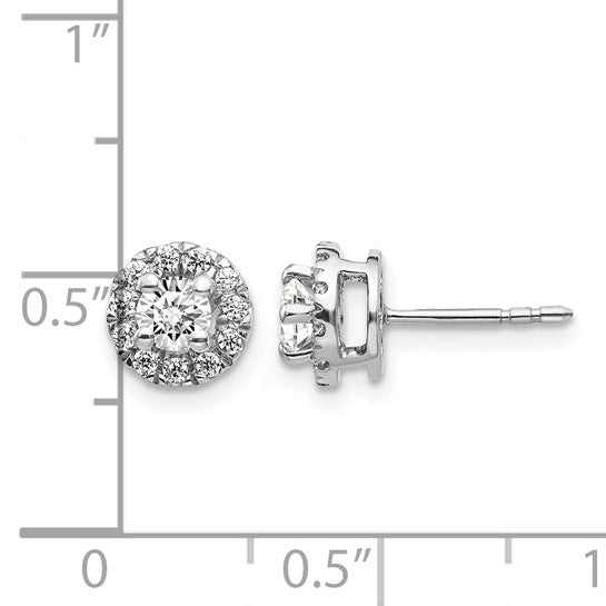 14kt White Gold Diamond Cluster Post Earrings