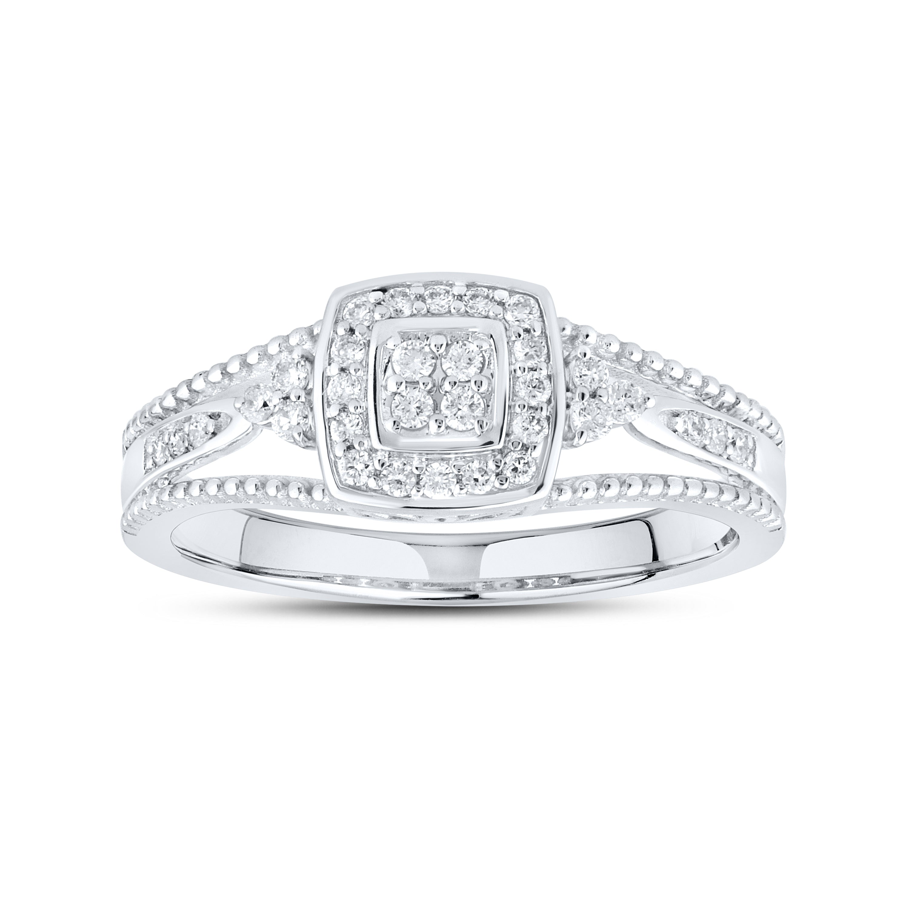 14kt White Gold 0.20 CTW Natural Diamond Promise Ring