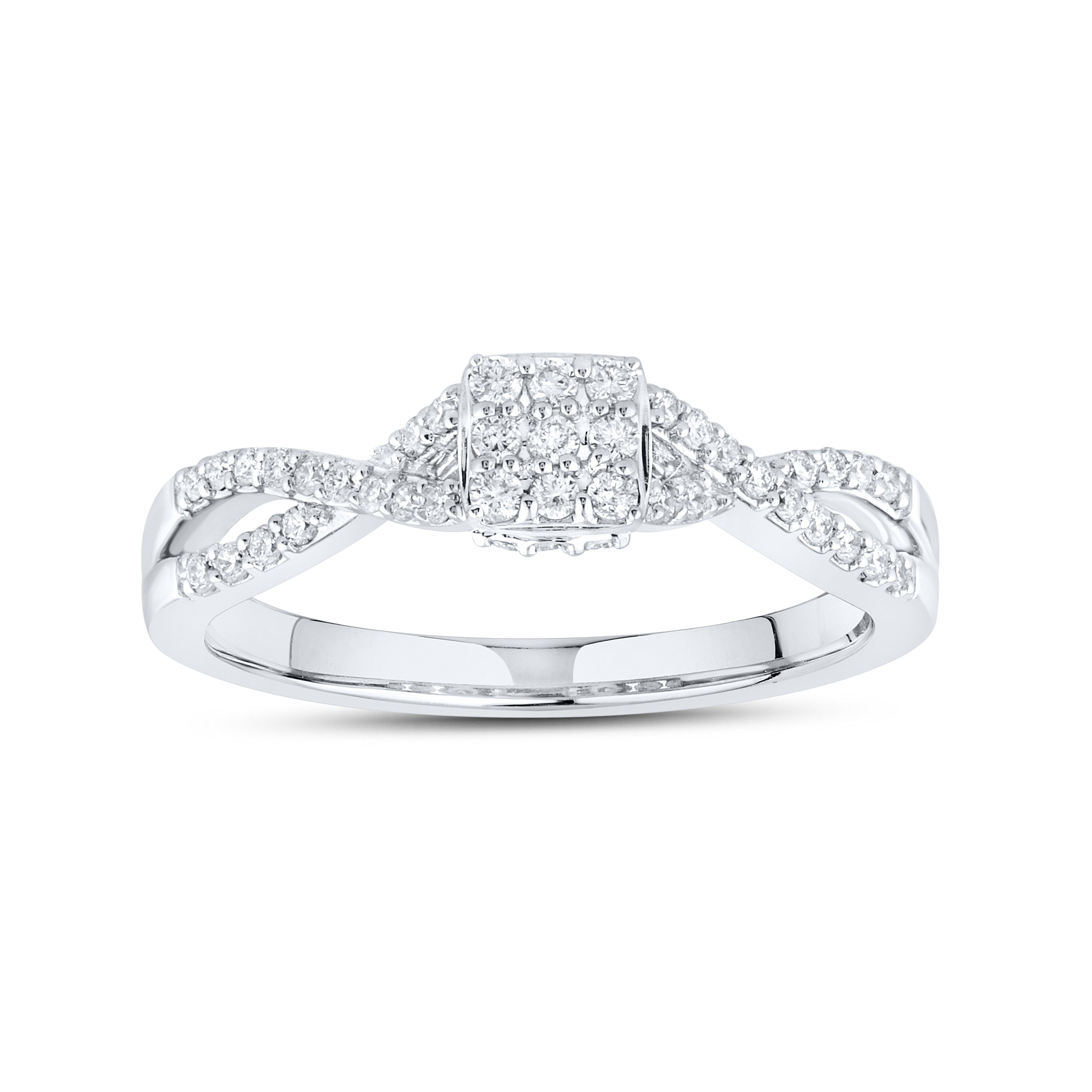 14kt White Gold 0.27 CTW Natural Diamond Promise Ring