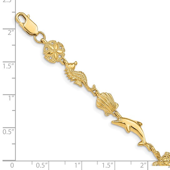 14KT Yellow Gold Sea Life Bracelet