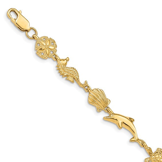 14KT Yellow Gold Sea Life Bracelet