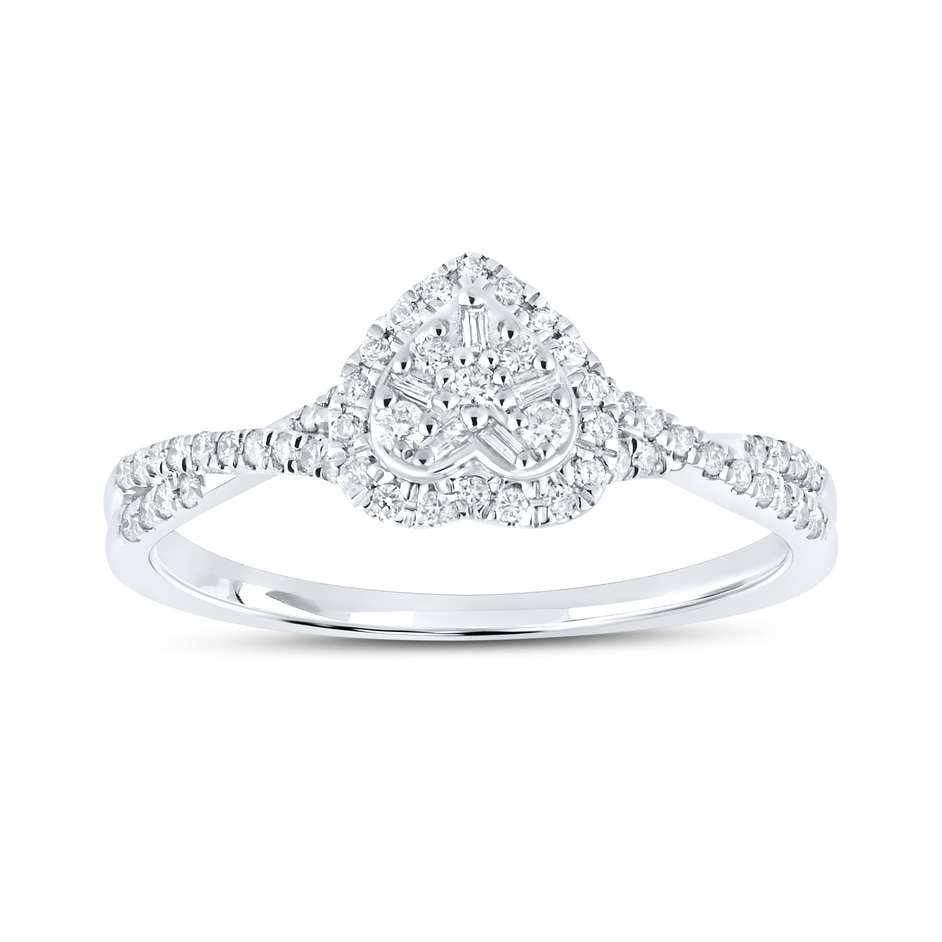 14kt White Gold 0.24 CTW Diamond Heart ring