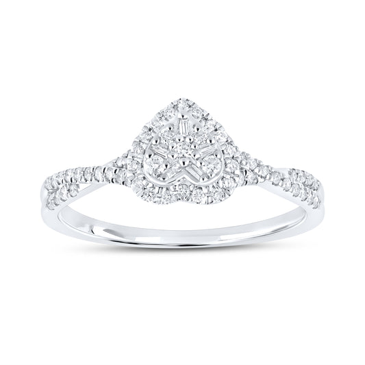 14kt White Gold 0.24 CTW Diamond Heart ring