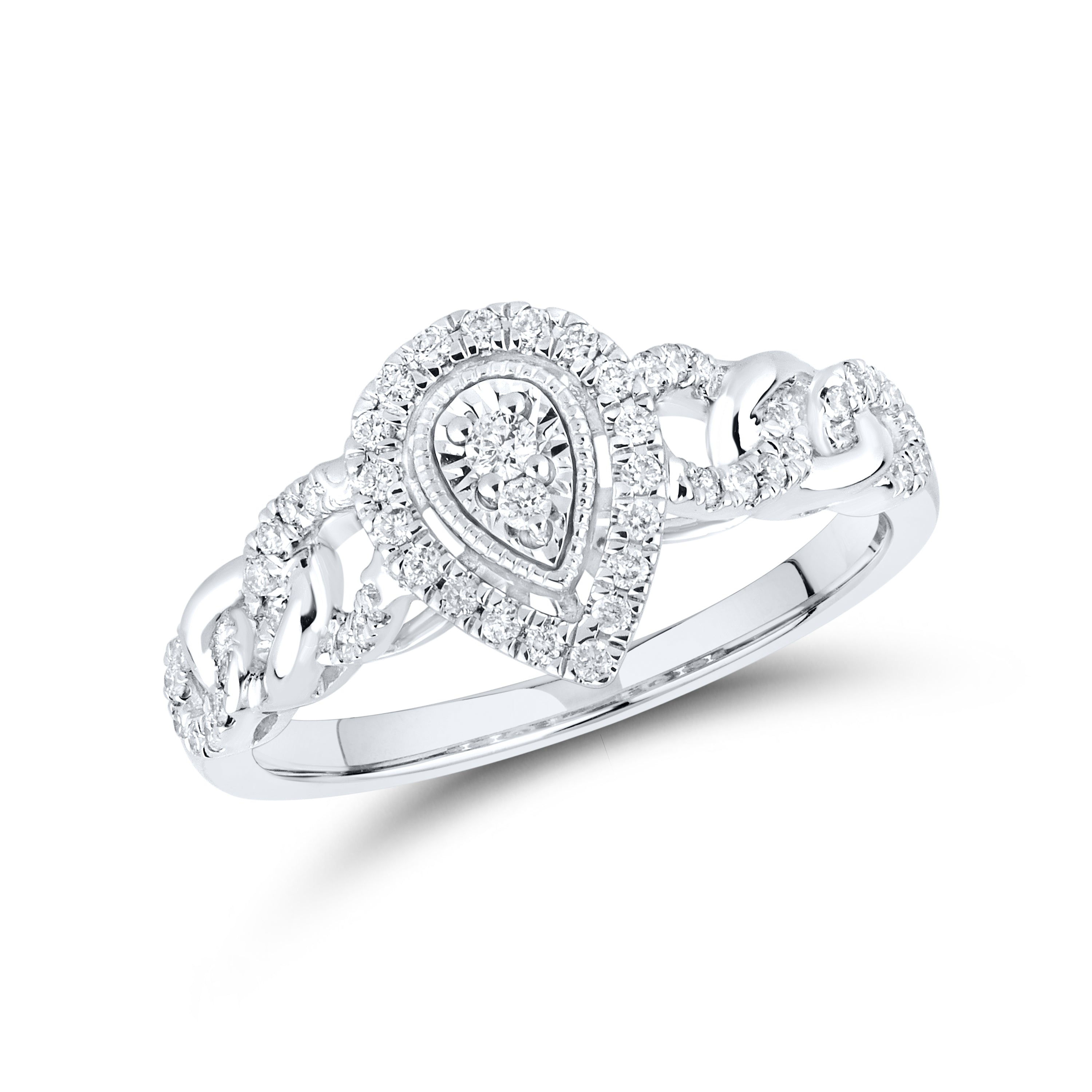 10kt White Gold 0.25 CTW Natural Diamond Promise Ring