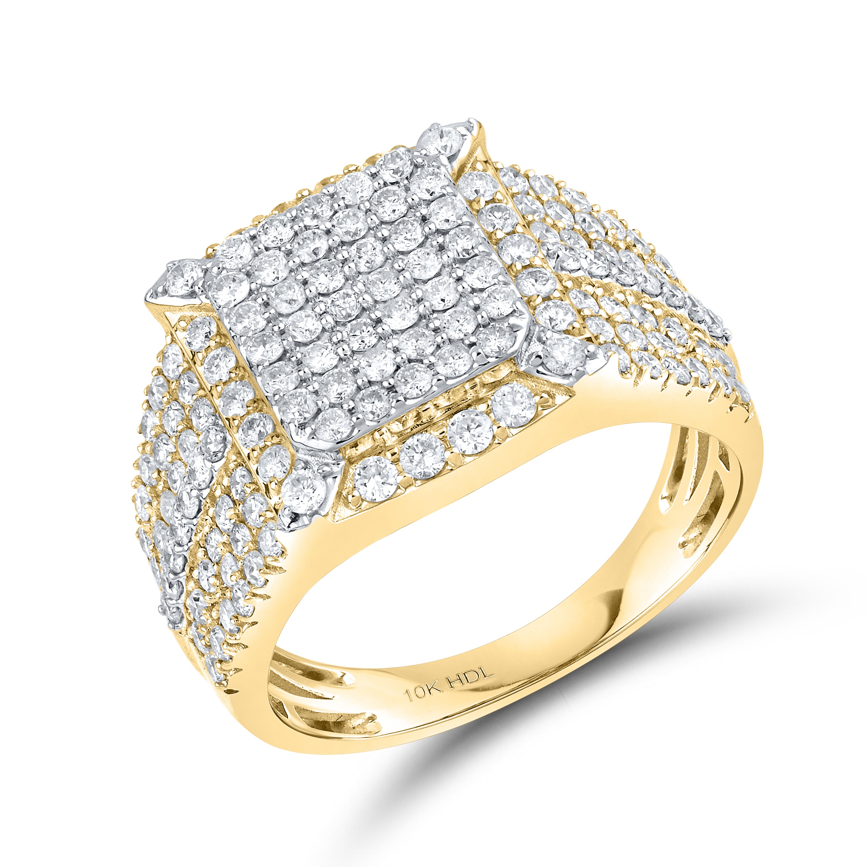 10KT YELLOW GOLD 1.93 CTW MEN'S DIAMOND RING