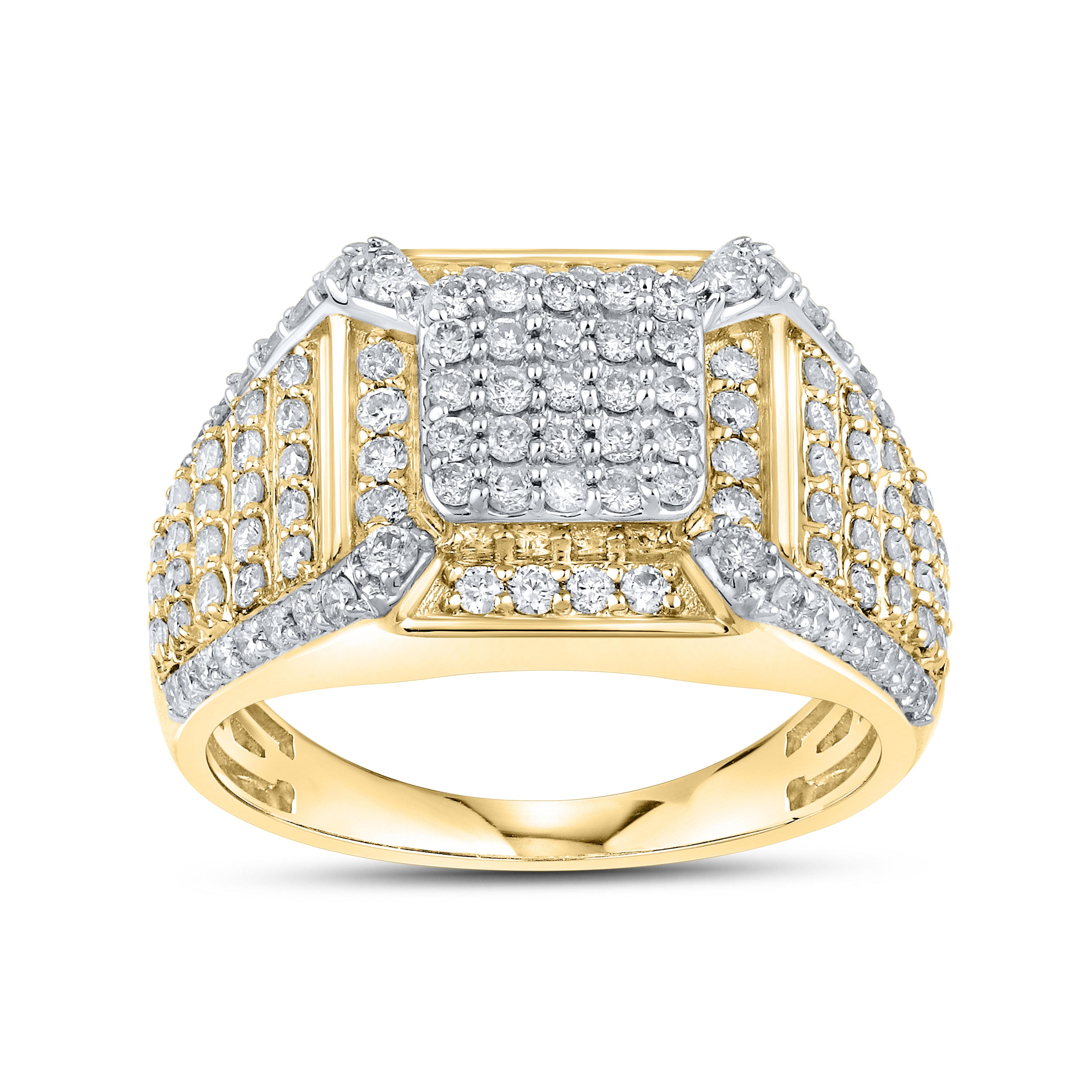 10KT YELLOW GOLD MEN’S DIAMOND RING 1.4 CTW