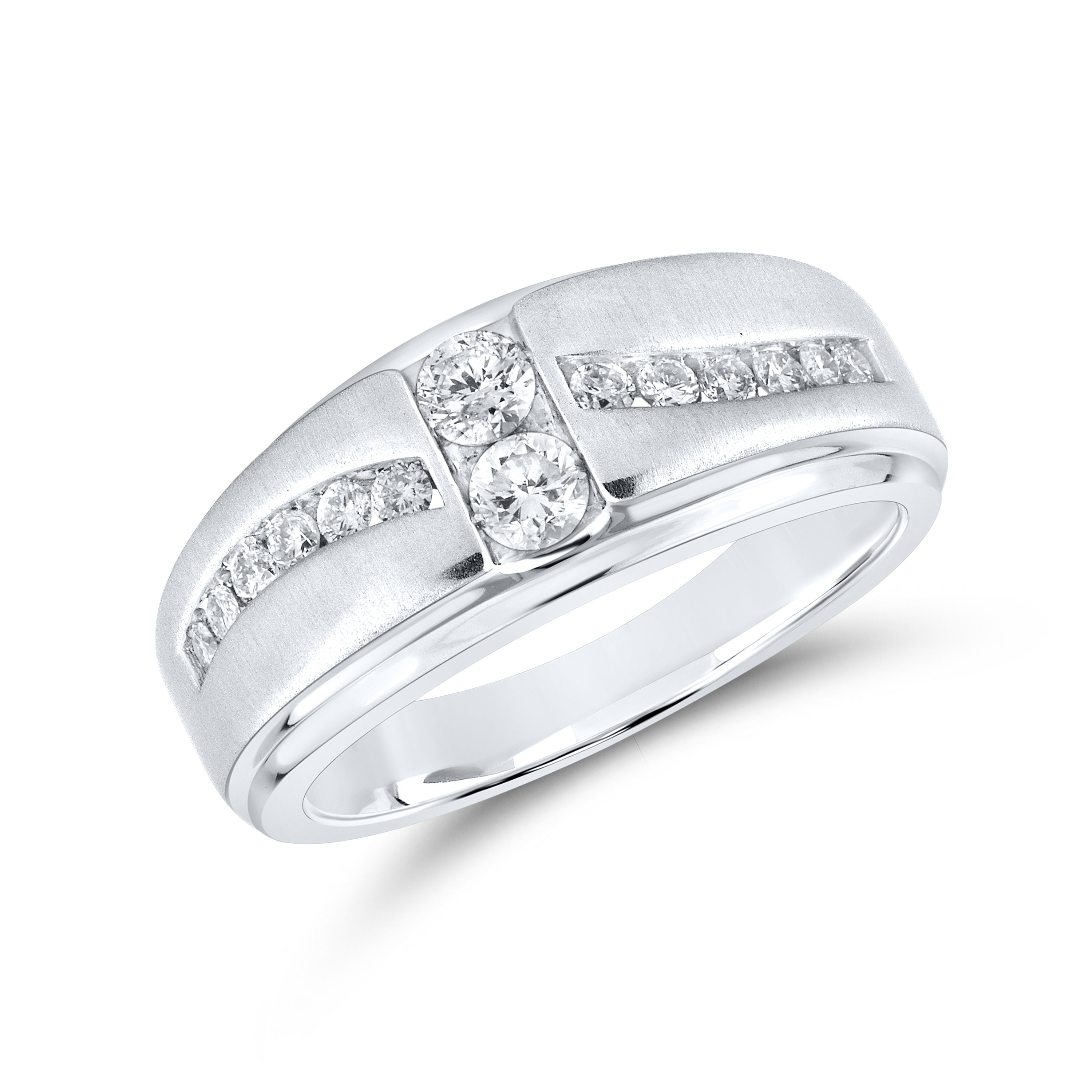 14KT WHITE GOLD 0.65 CTW MEN'S DIAMOND RING