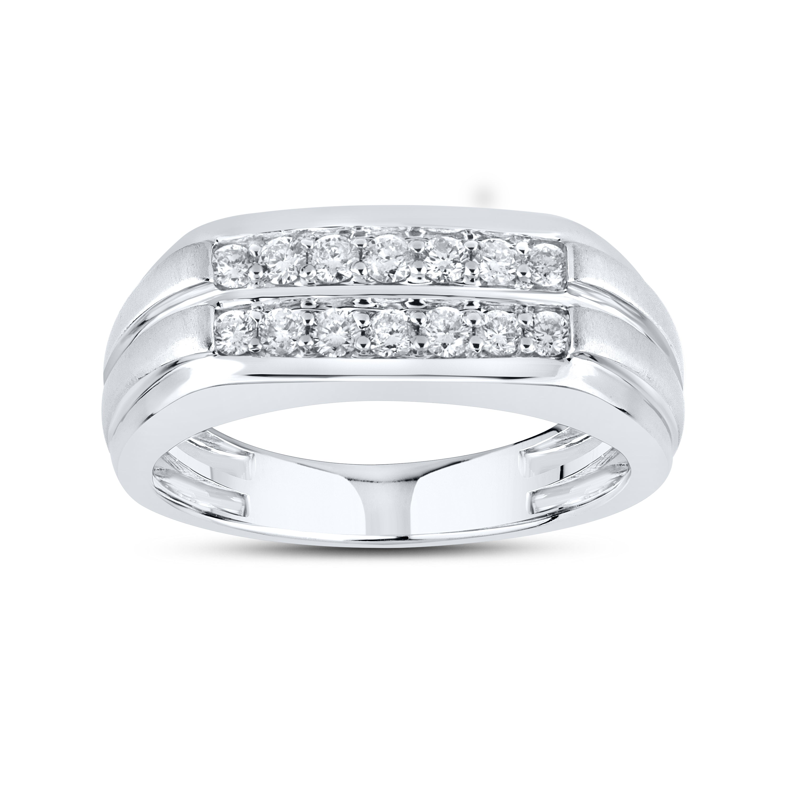 14KT WHITE GOLD 0.47 CTW MEN'S DIAMOND RING