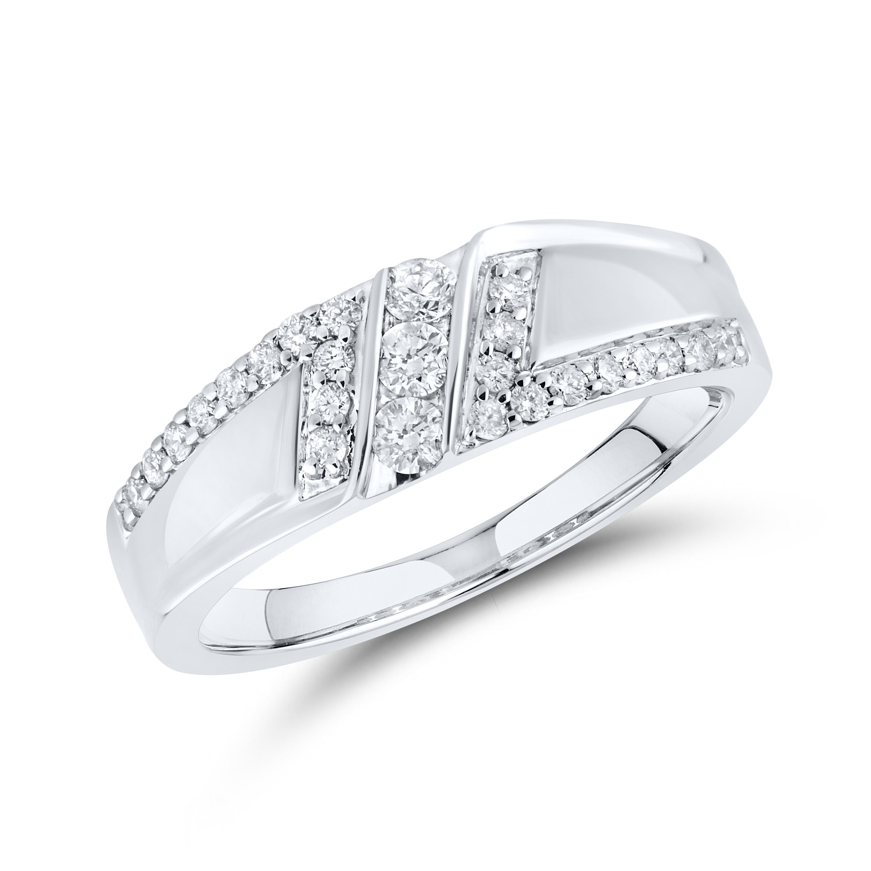 14KT WHITE GOLD 0.48 CTW MEN'S DIAMOND RING