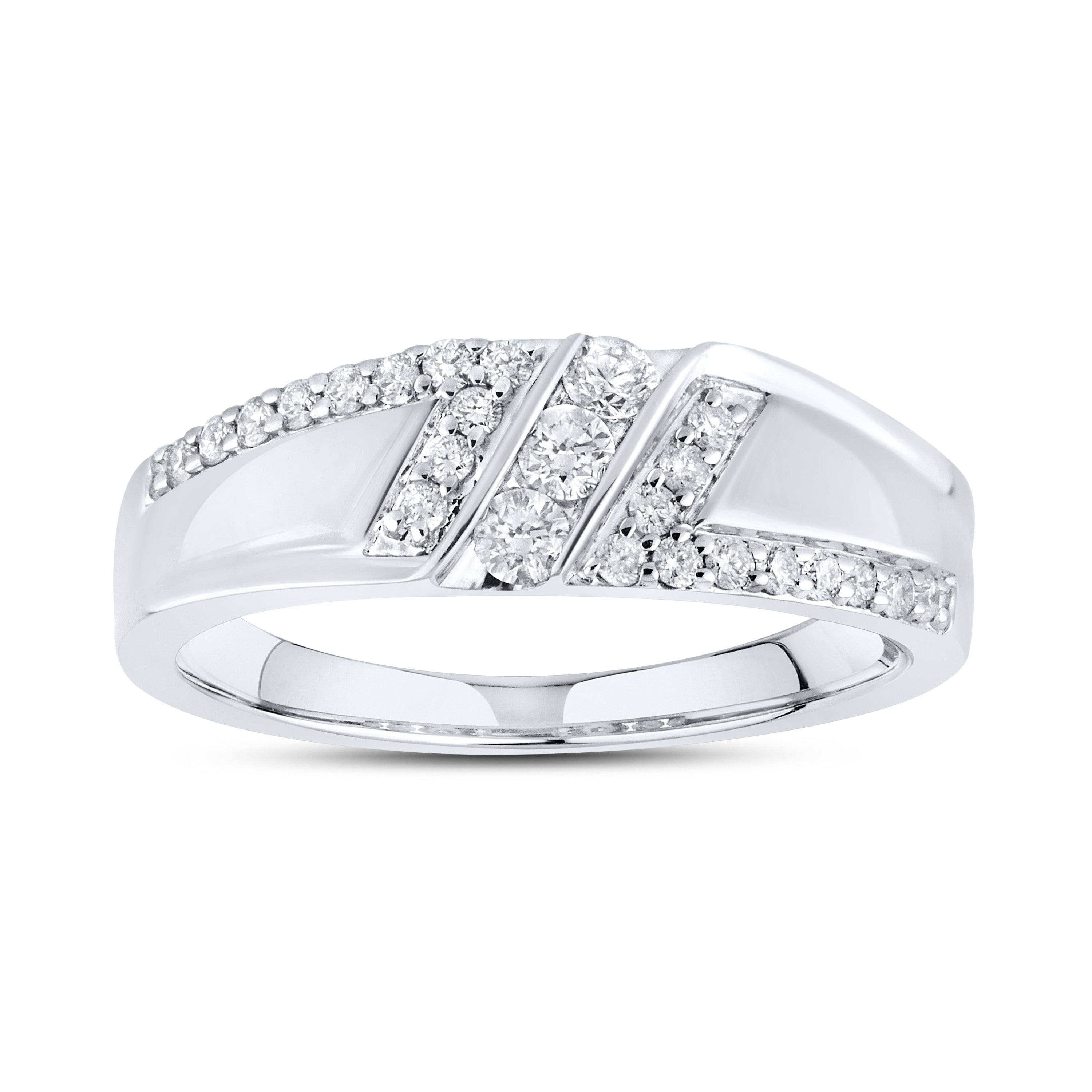 14KT WHITE GOLD 0.48 CTW MEN'S DIAMOND RING