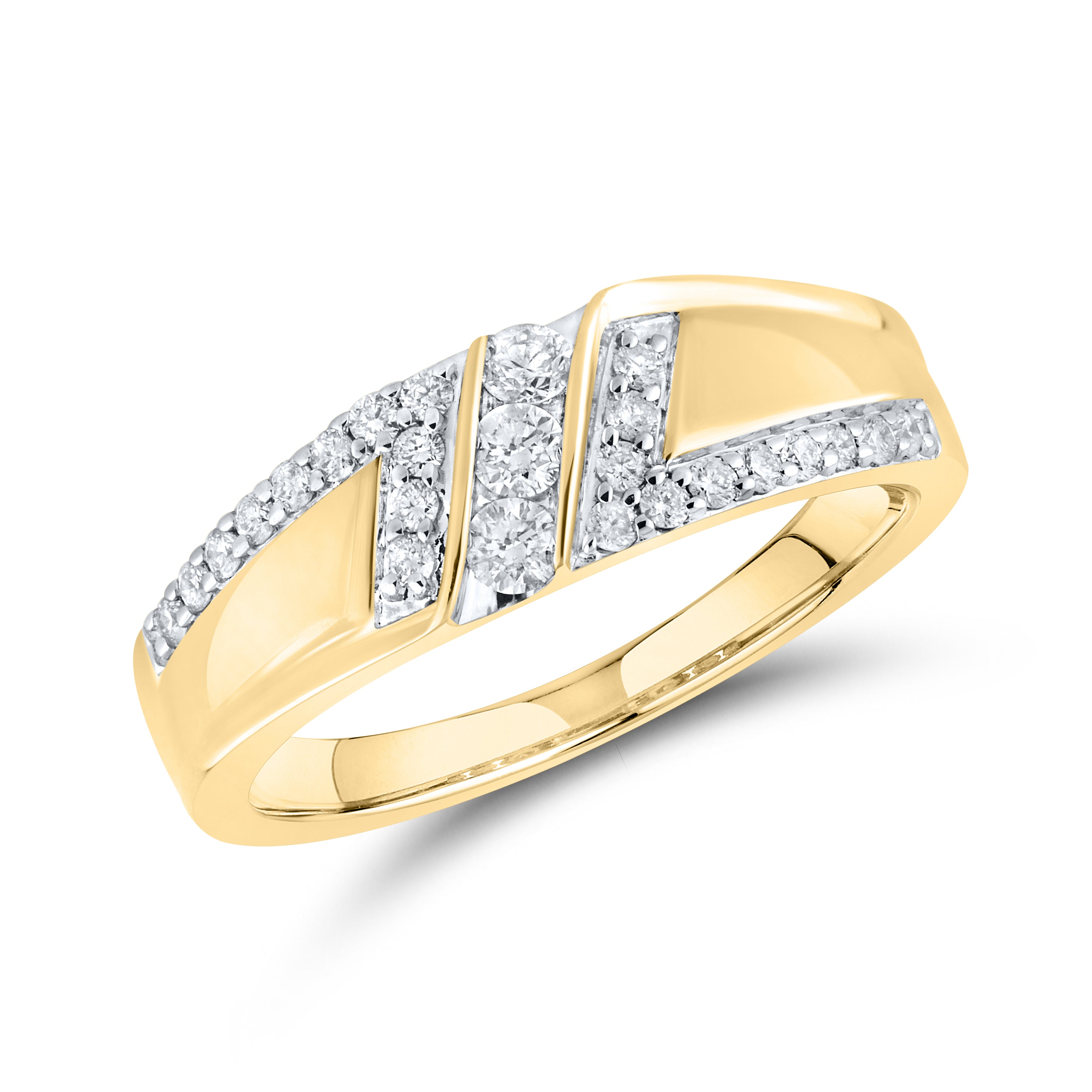 14KT YELLOW GOLD 0.50 CTW MEN'S DIAMOND RING