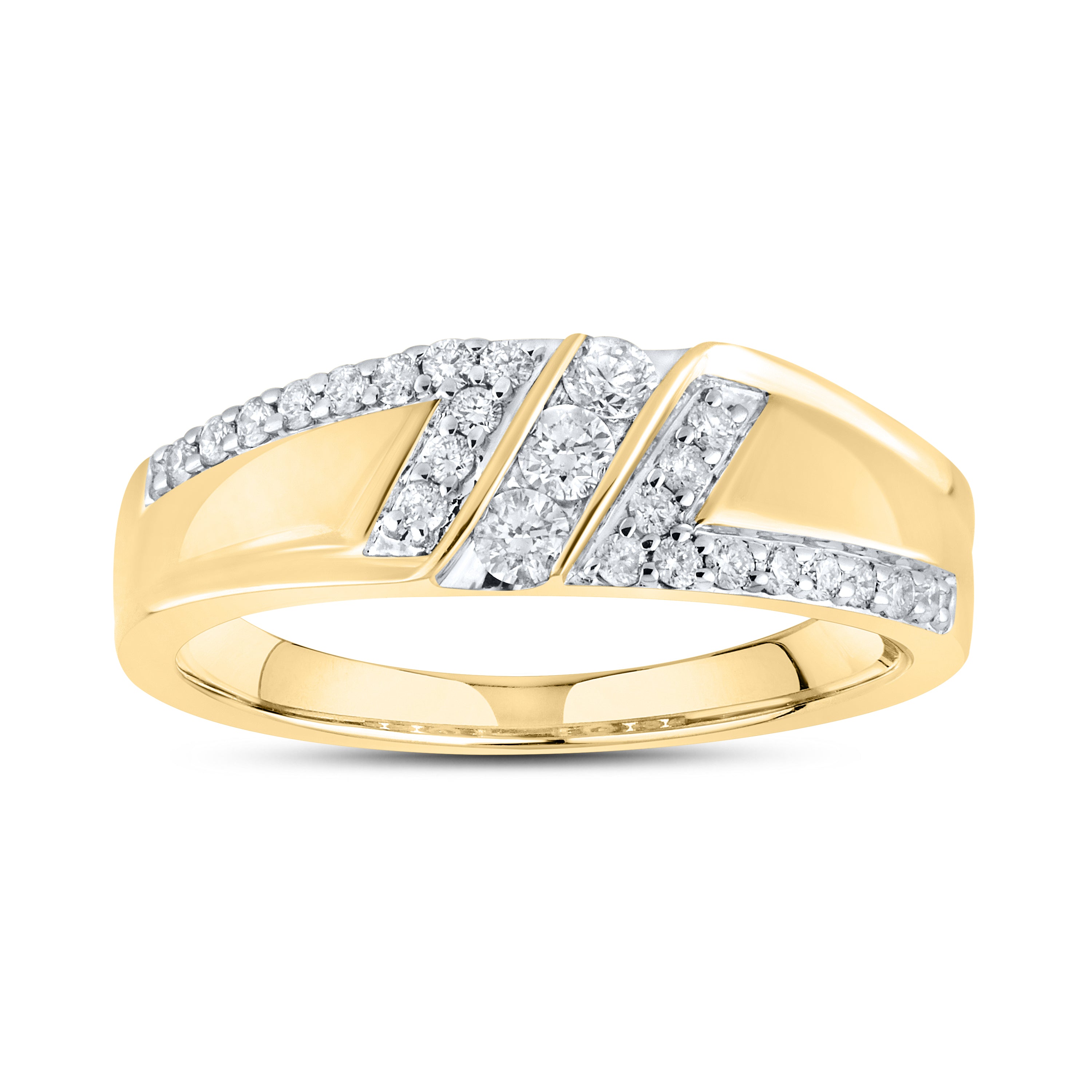 14KT YELLOW GOLD 0.50 CTW MEN'S DIAMOND RING