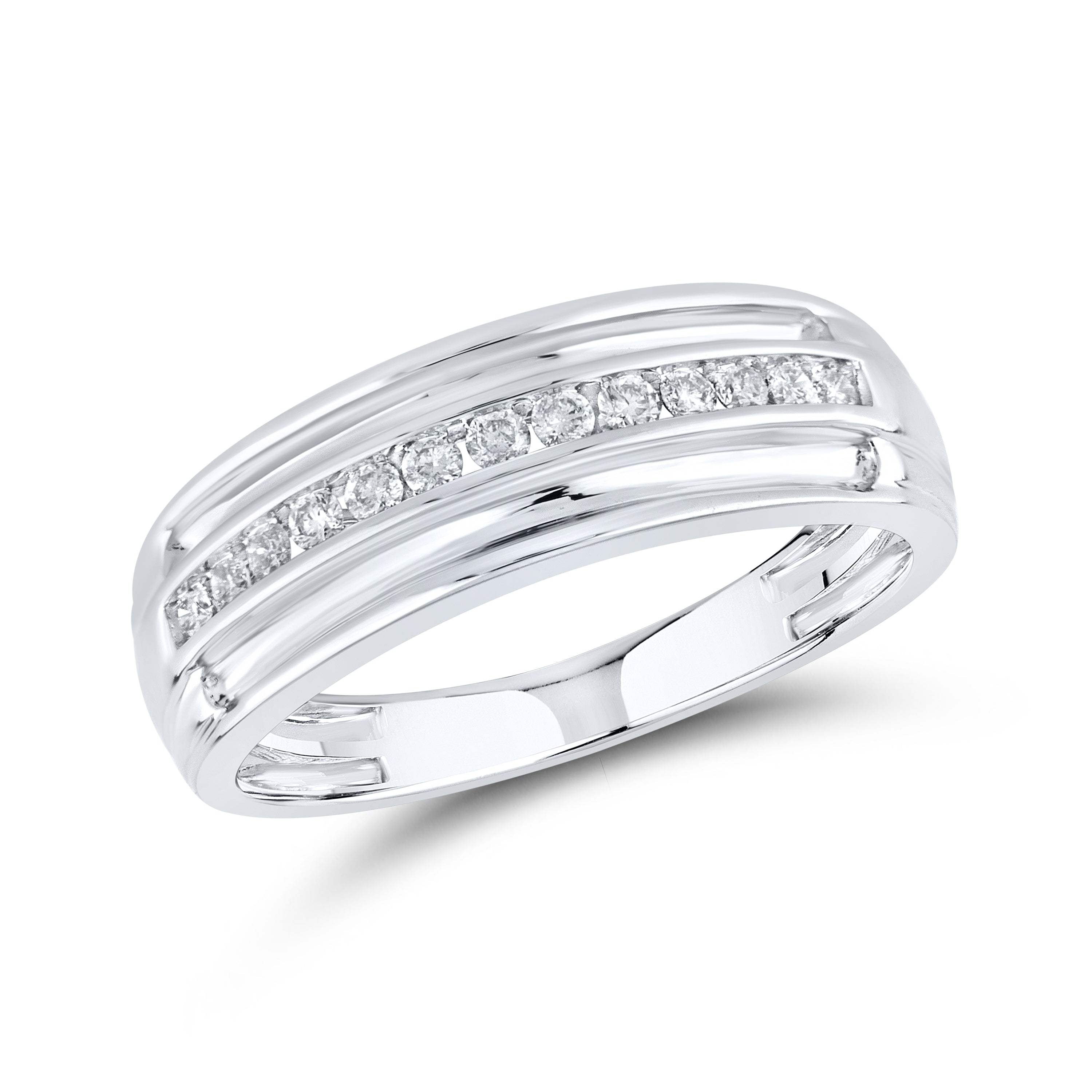 14KT WHITE GOLD 0.27 CTW MEN’S DIAMOND BAND