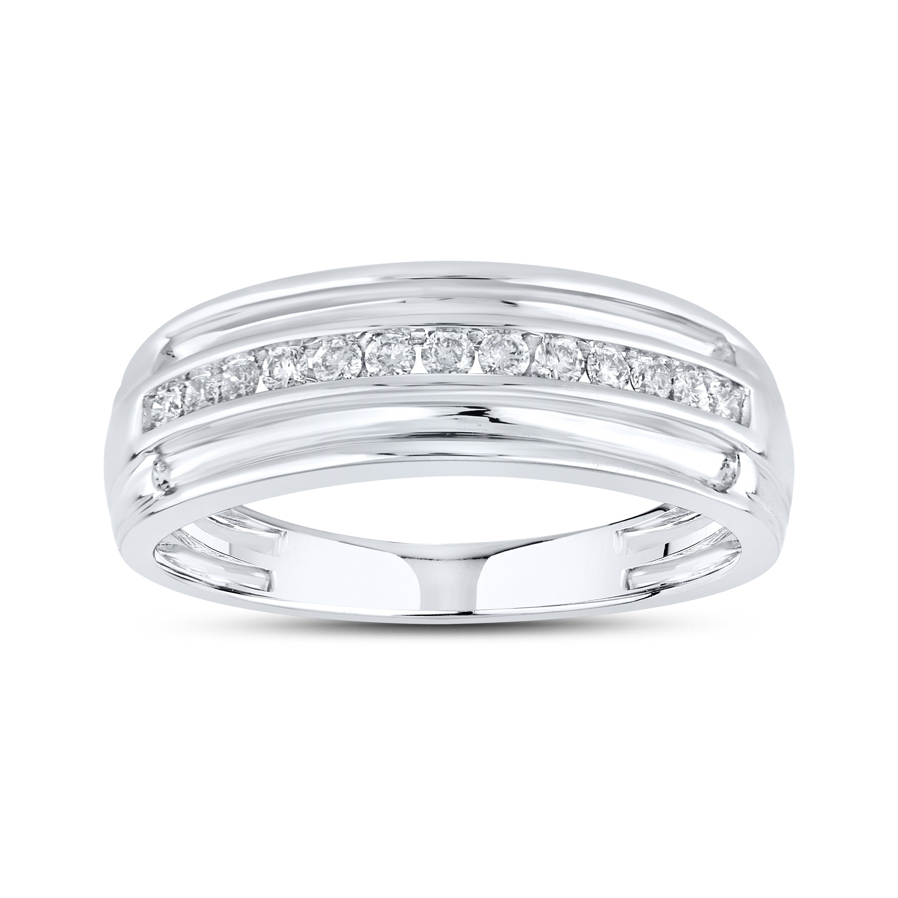 14KT WHITE GOLD 0.27 CTW MEN’S DIAMOND BAND