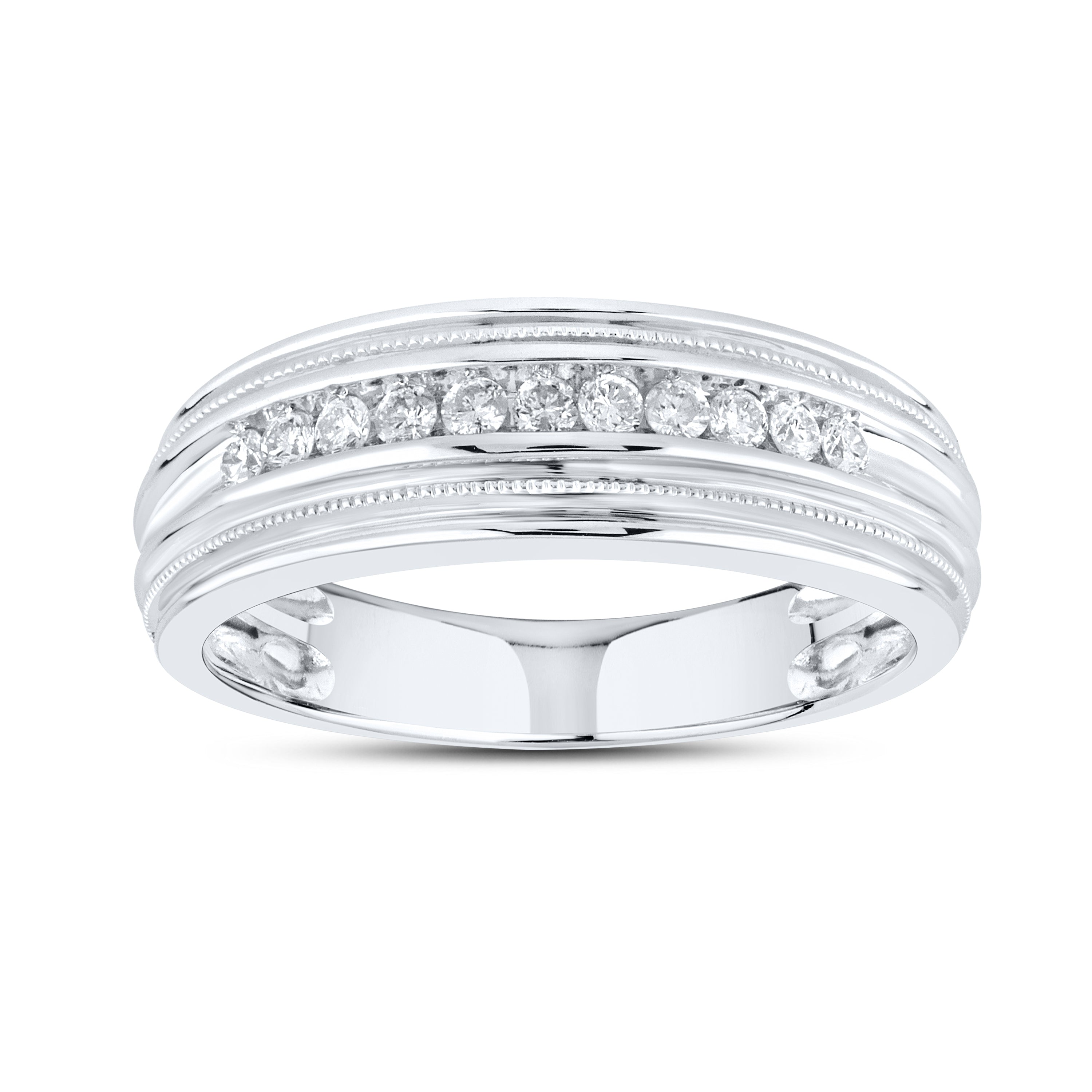 10KT WHITE GOLD 0.26 CTW MEN'S DIAMOND RING