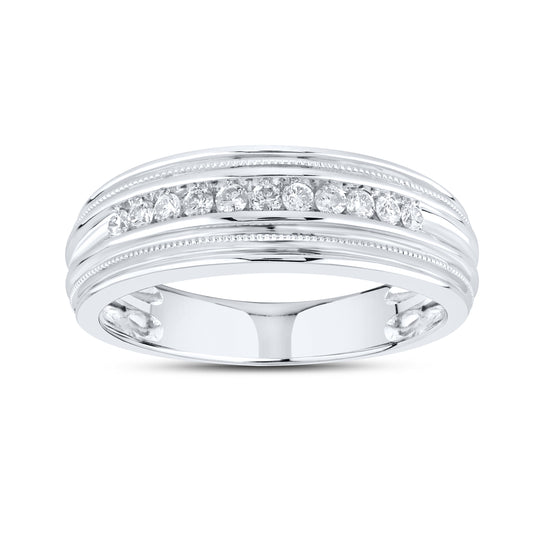10KT WHITE GOLD 0.26 CTW MEN'S DIAMOND RING
