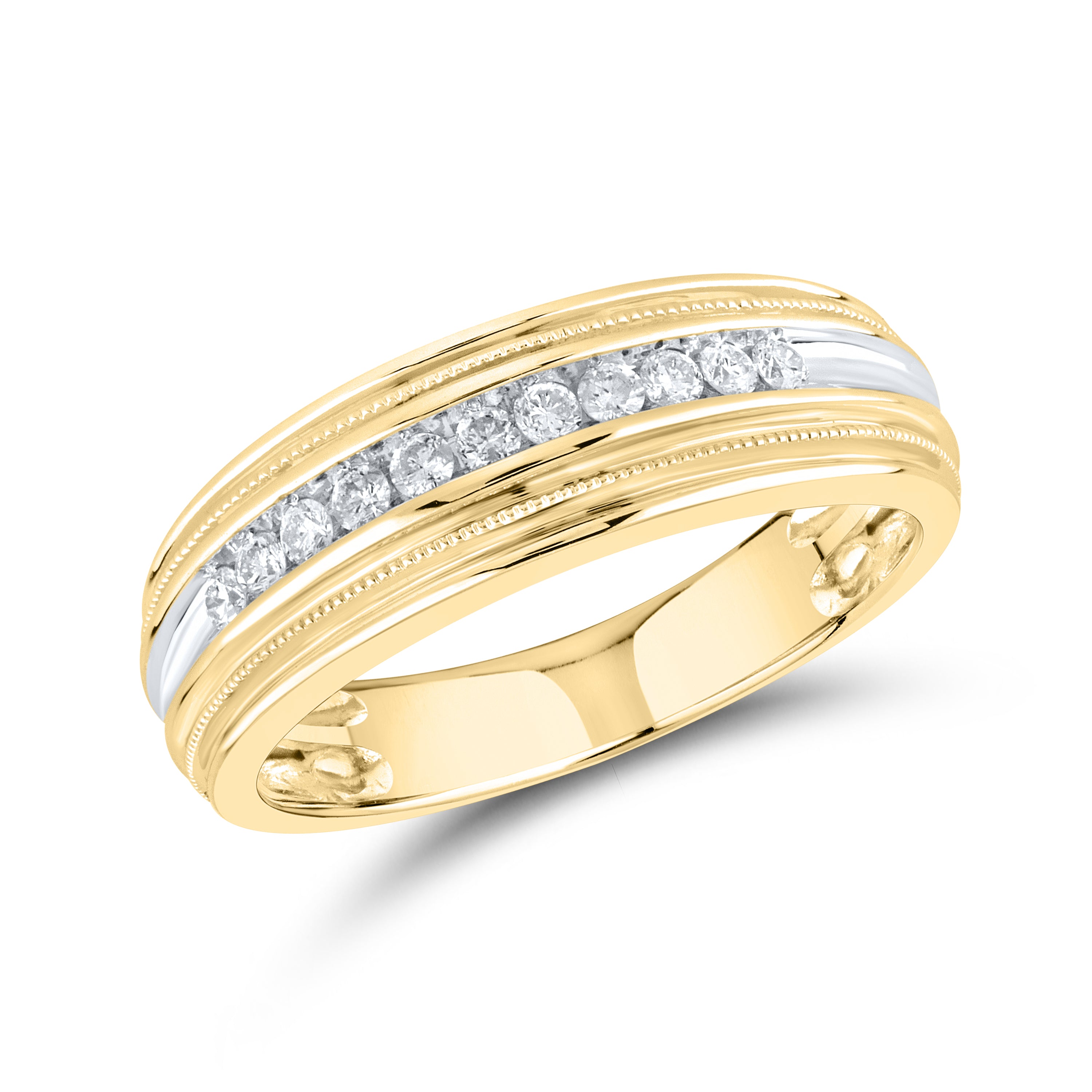 10KT YELLOW GOLD 0.27 CTW MEN'S DIAMOND RING