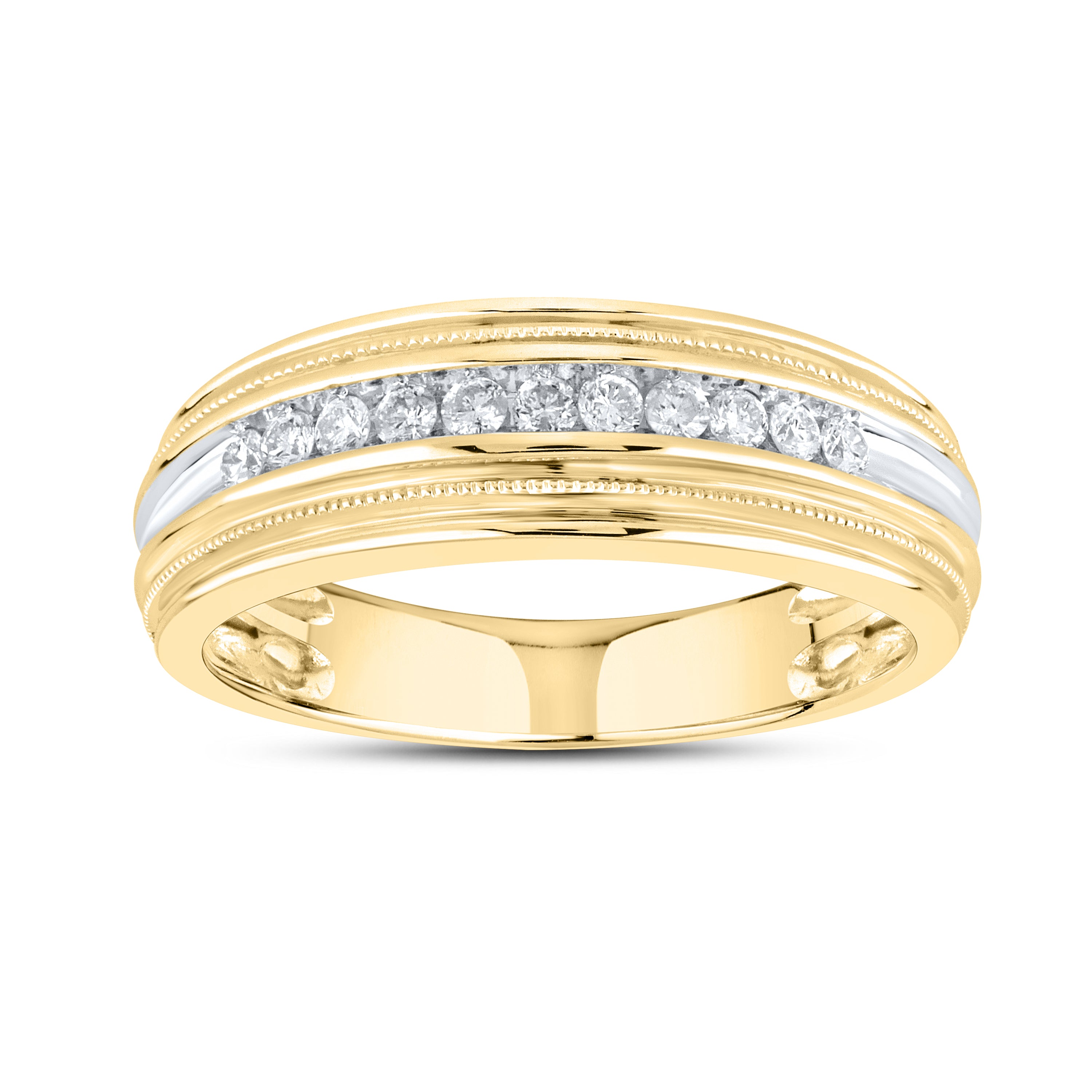 10KT YELLOW GOLD 0.27 CTW MEN'S DIAMOND RING