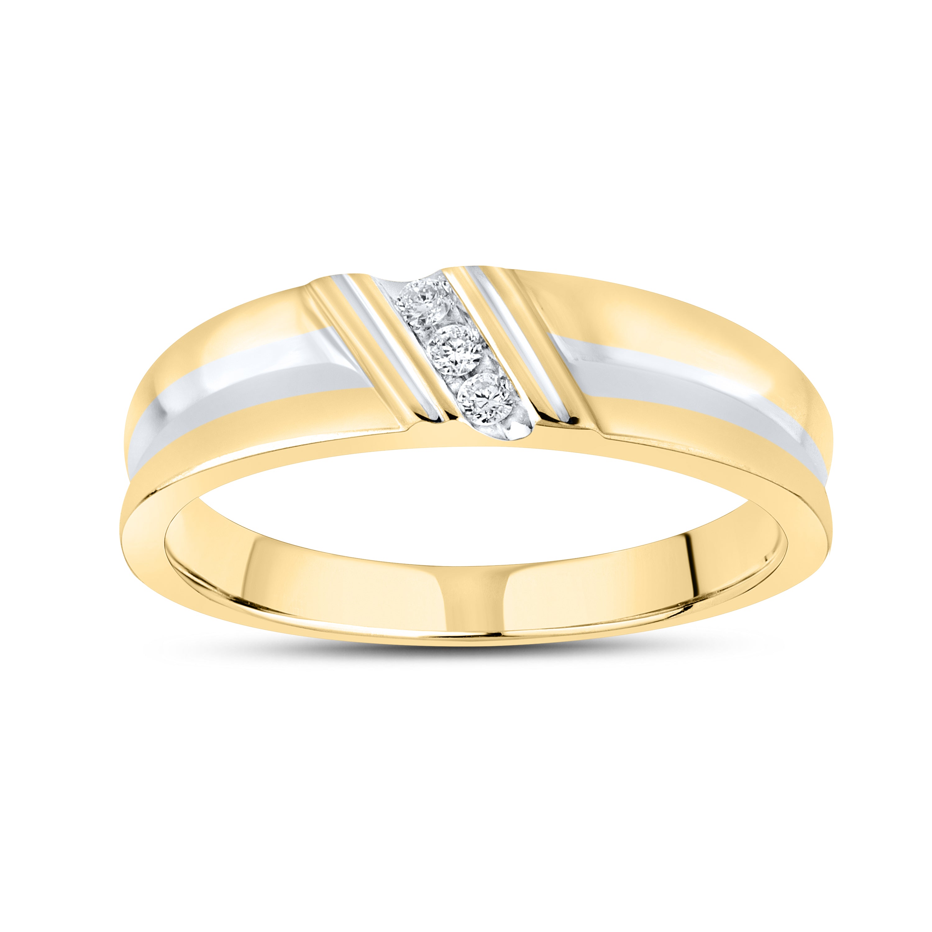 10KT YELLOW GOLD 0.06 CTW MEN’S DIAMOND BAND