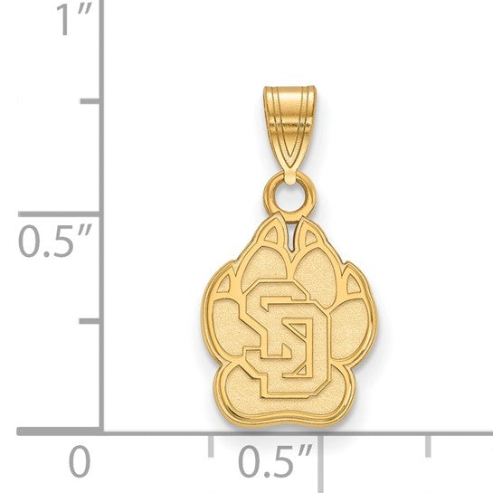 10kt Yellow Gold LogoArt University of South Dakota Small Pendant