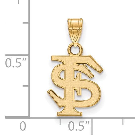 10kt Yellow Gold LogoArt Florida State University F-S Small Pendant