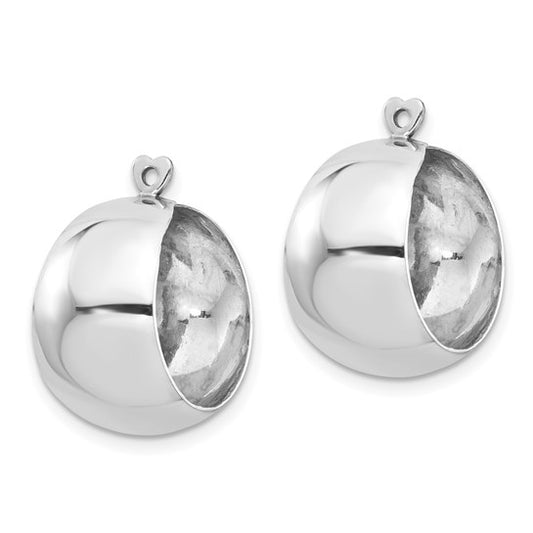 14kt White Gold Polished Hoop Earring Jackets