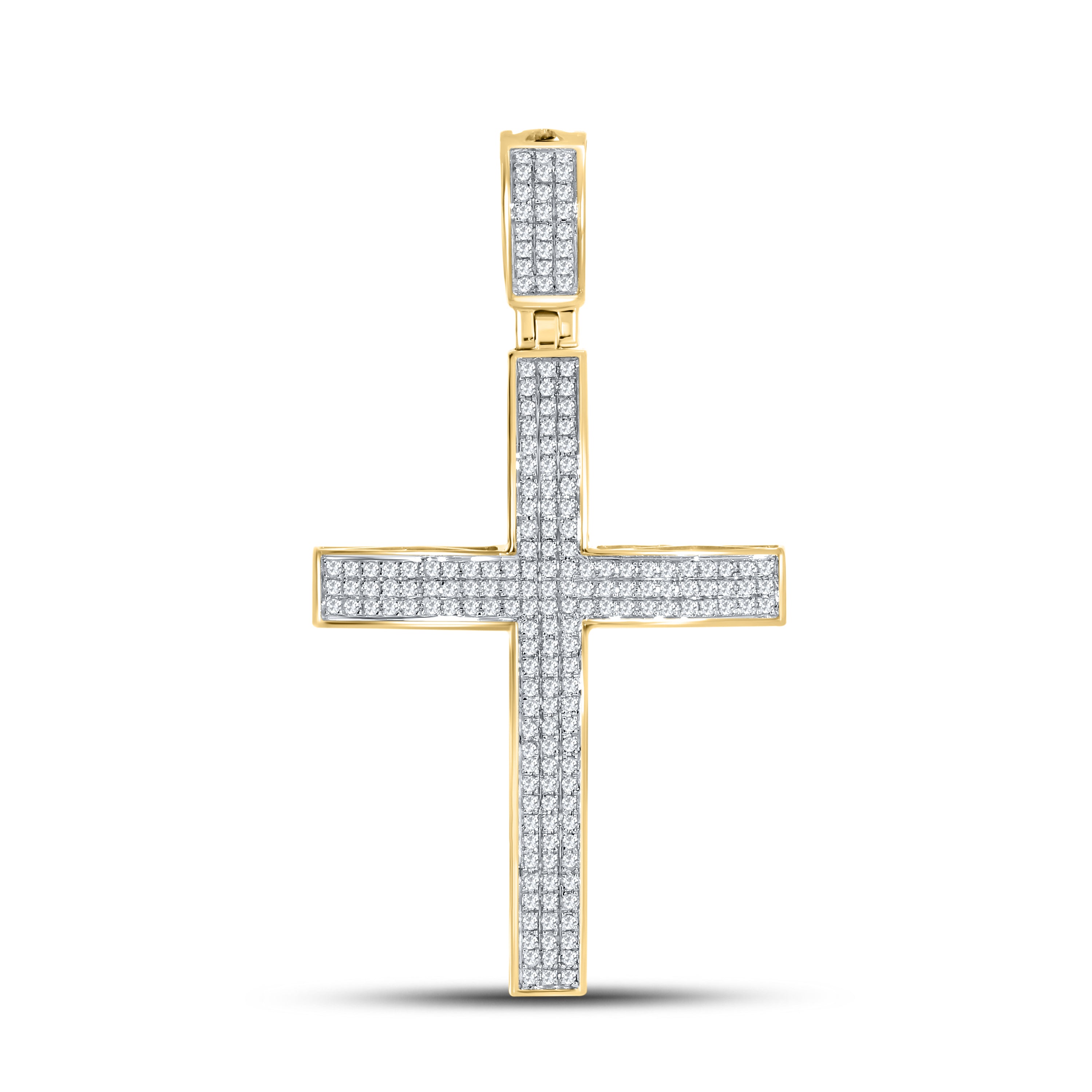 10K YELLOW GOLD DIAMOND CROSS 0.49 CTW