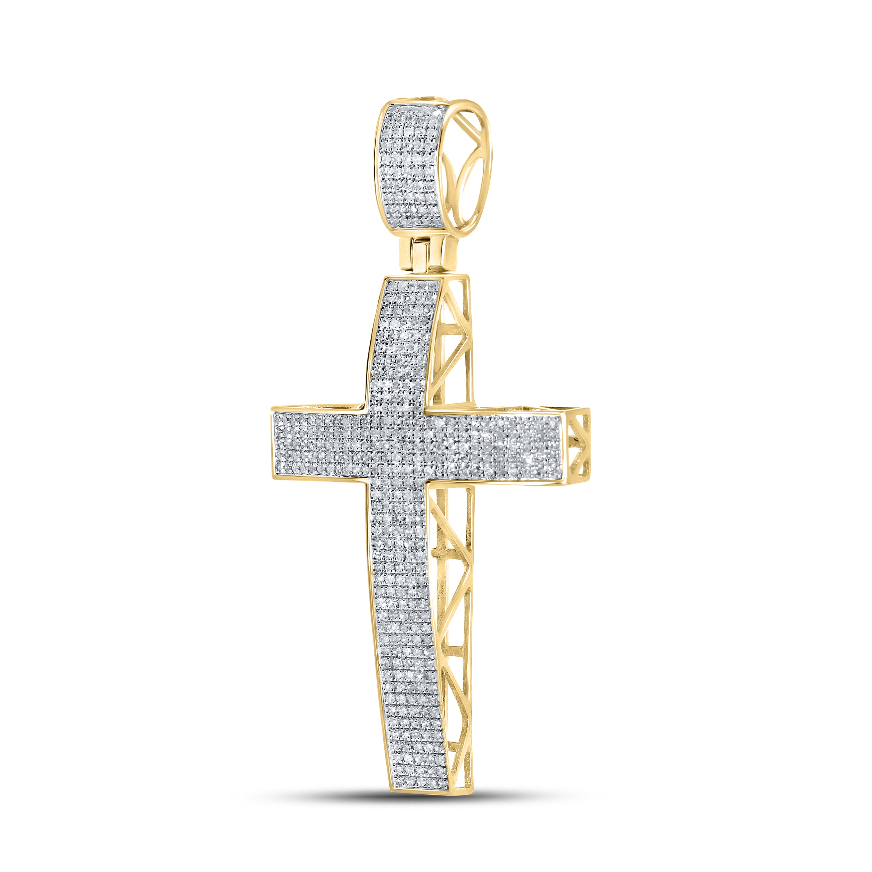 10k Yellow gold 1.00 ctw Diamond Cross Charm