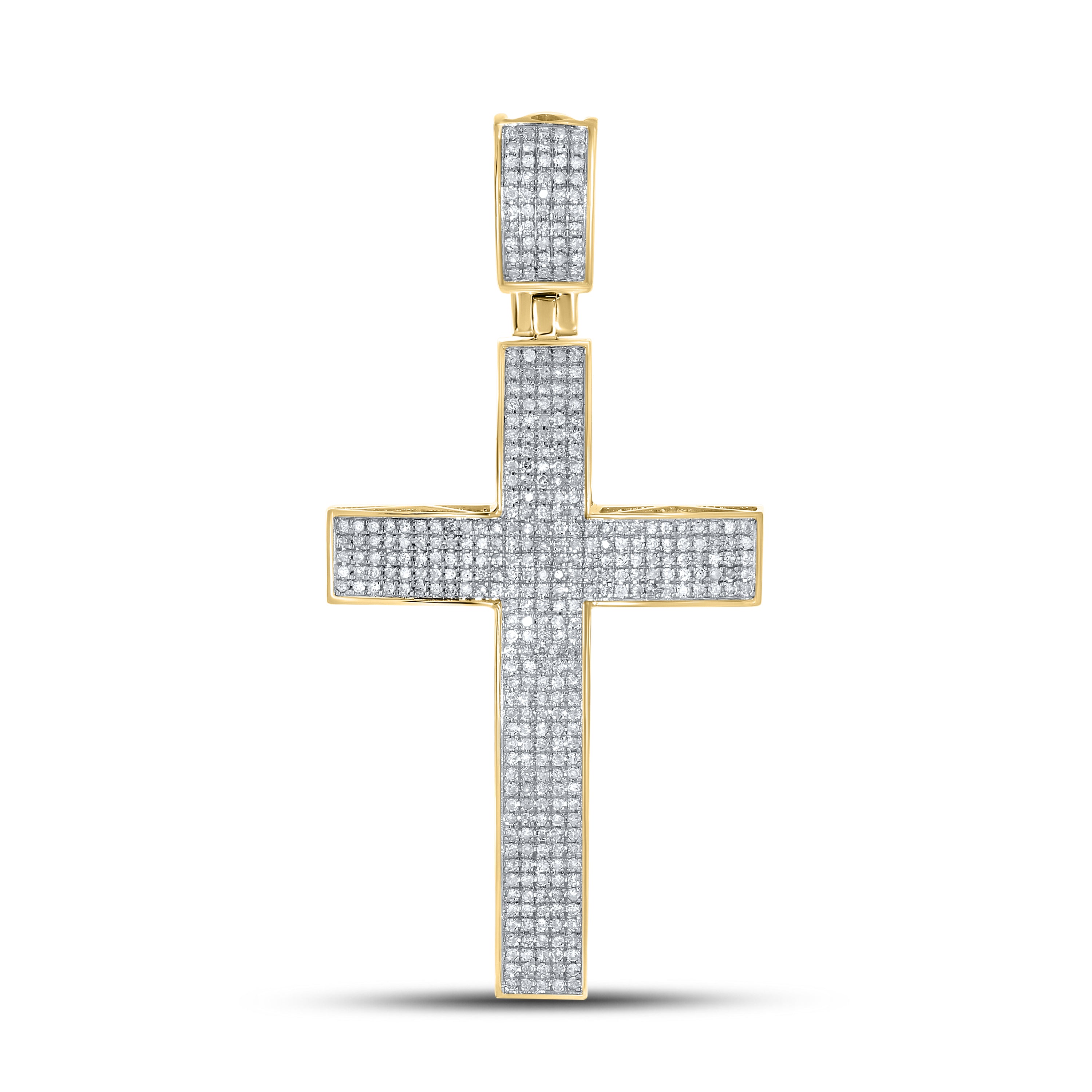 10k Yellow gold 1.00 ctw Diamond Cross Charm