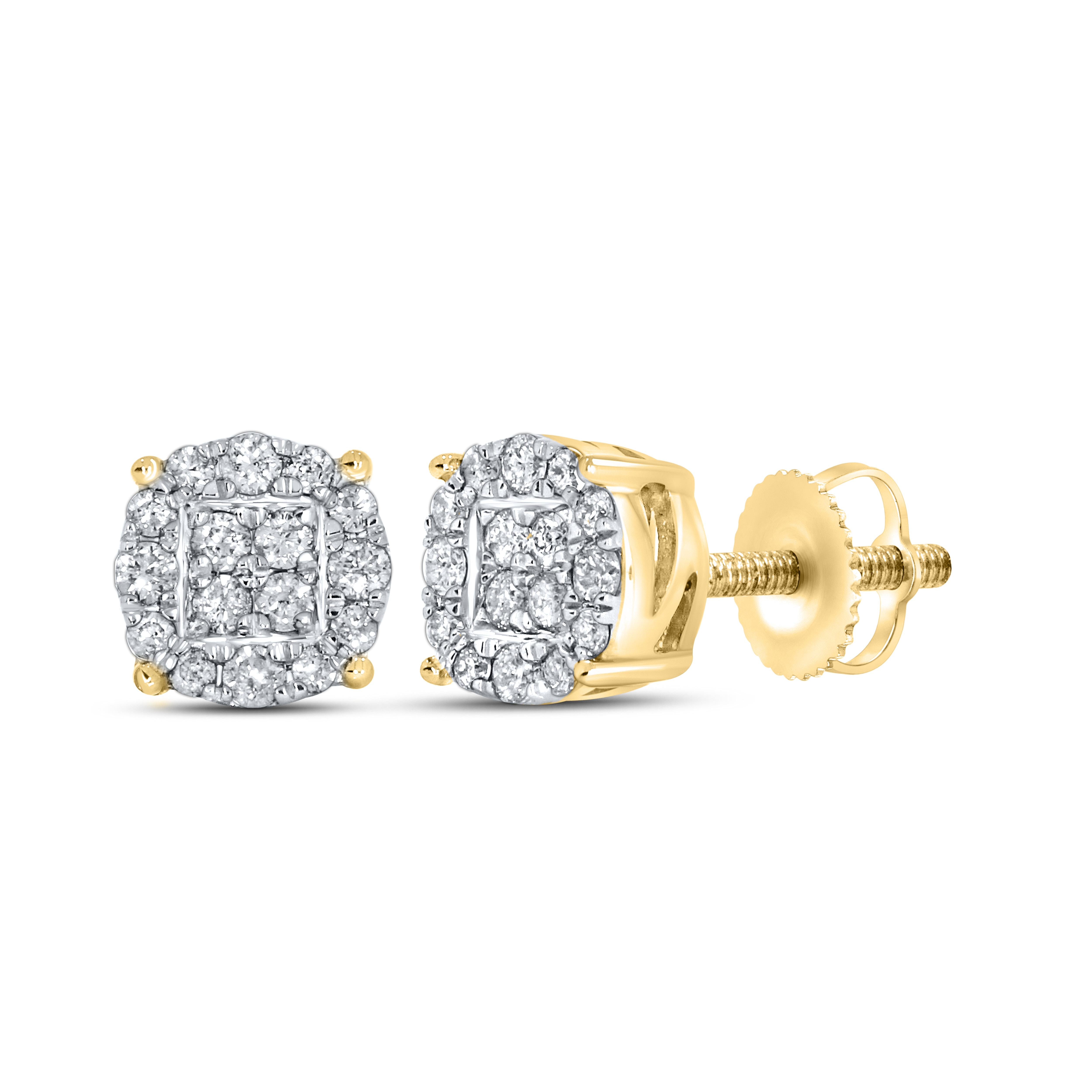 10K Yellow Gold Natural Diamond Earrings 0.26 CTW