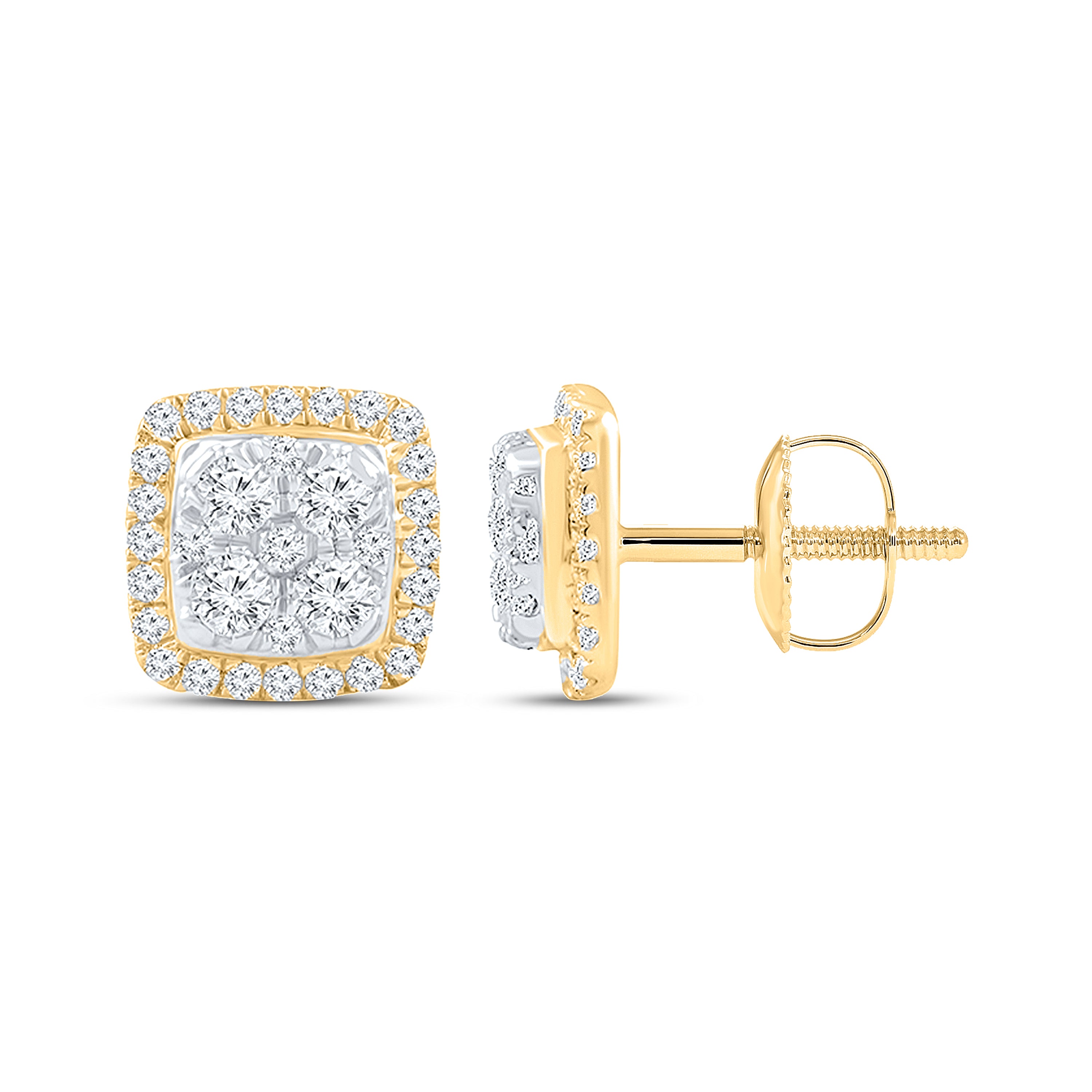 10KT YELLOW GOLD 1 CTW DIAMOND EARRINGS