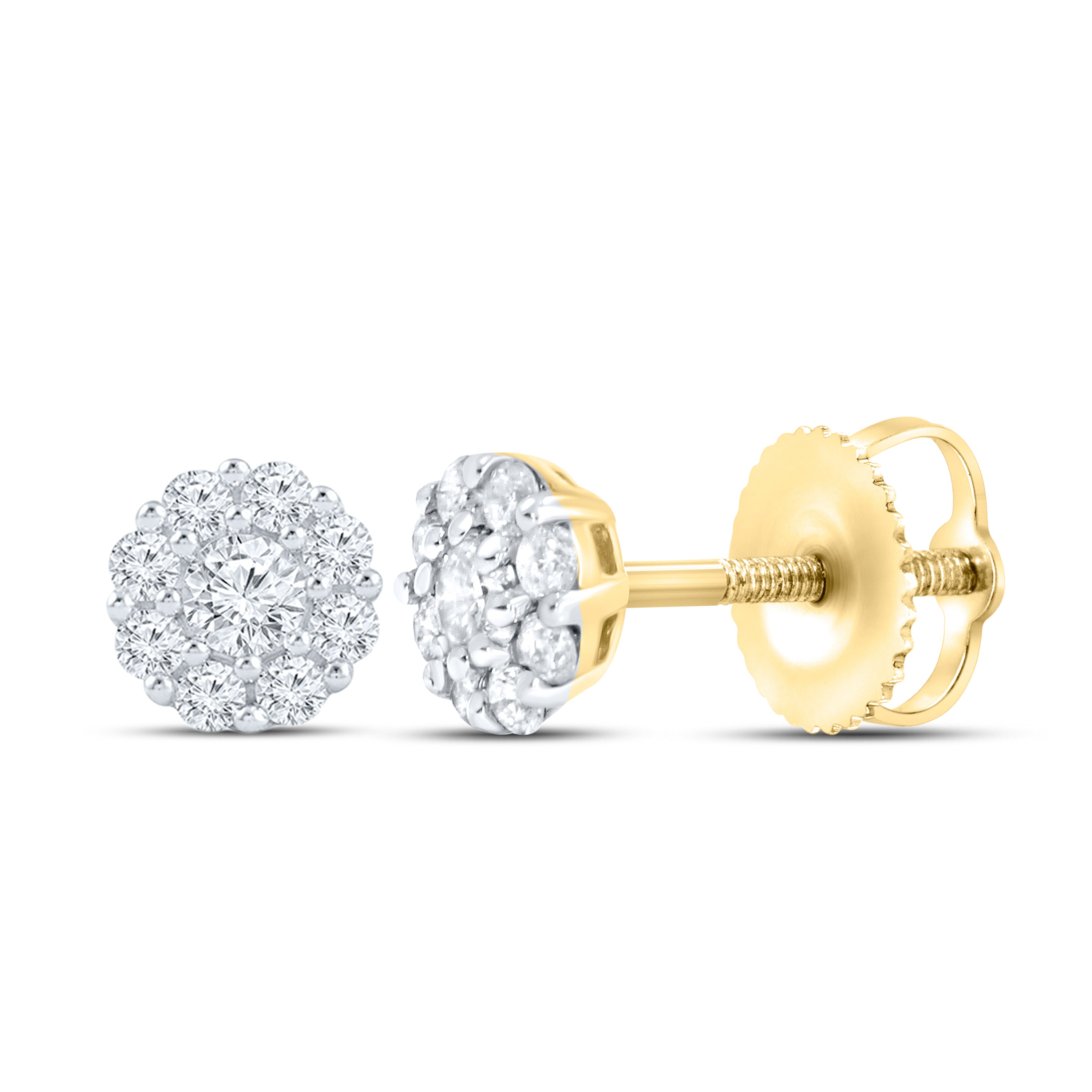 10KT YELLOW GOLD 0.03 CTW Diamond Earrings