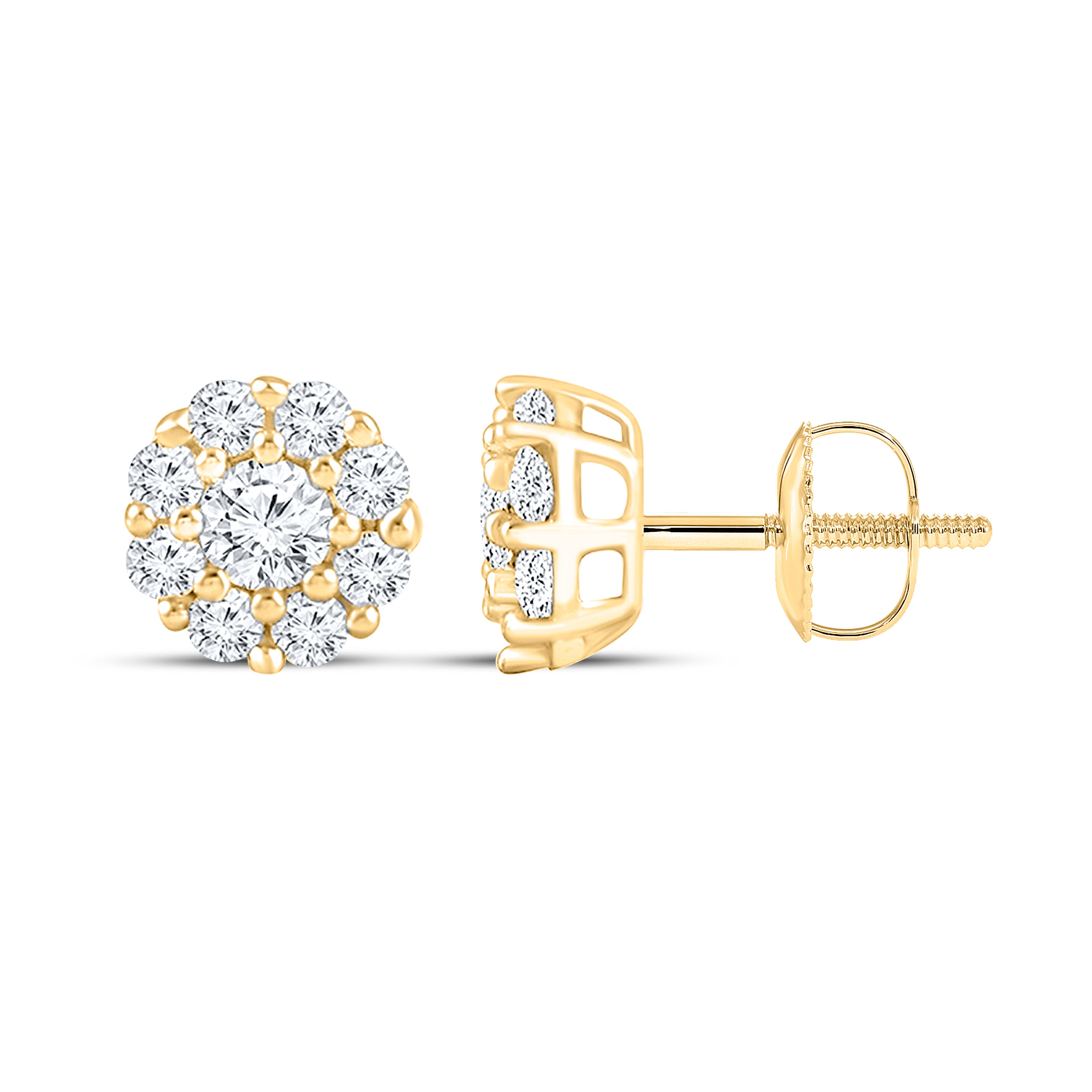 10KT Yellow Gold 1.01 CTW Natural DIAMOND EARRINGS