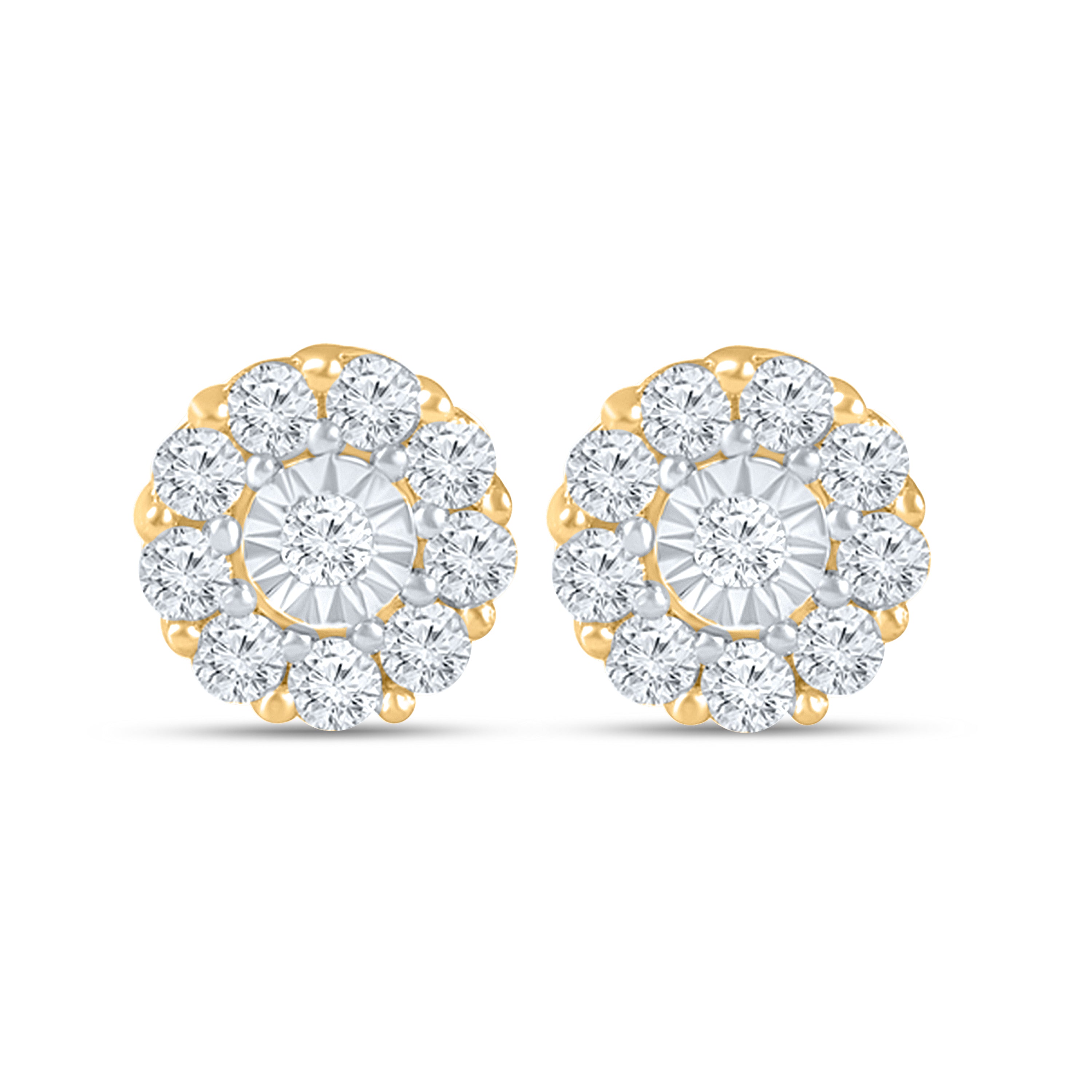 10kt yellow gold 0.73 CTW Natural diamond earrings
