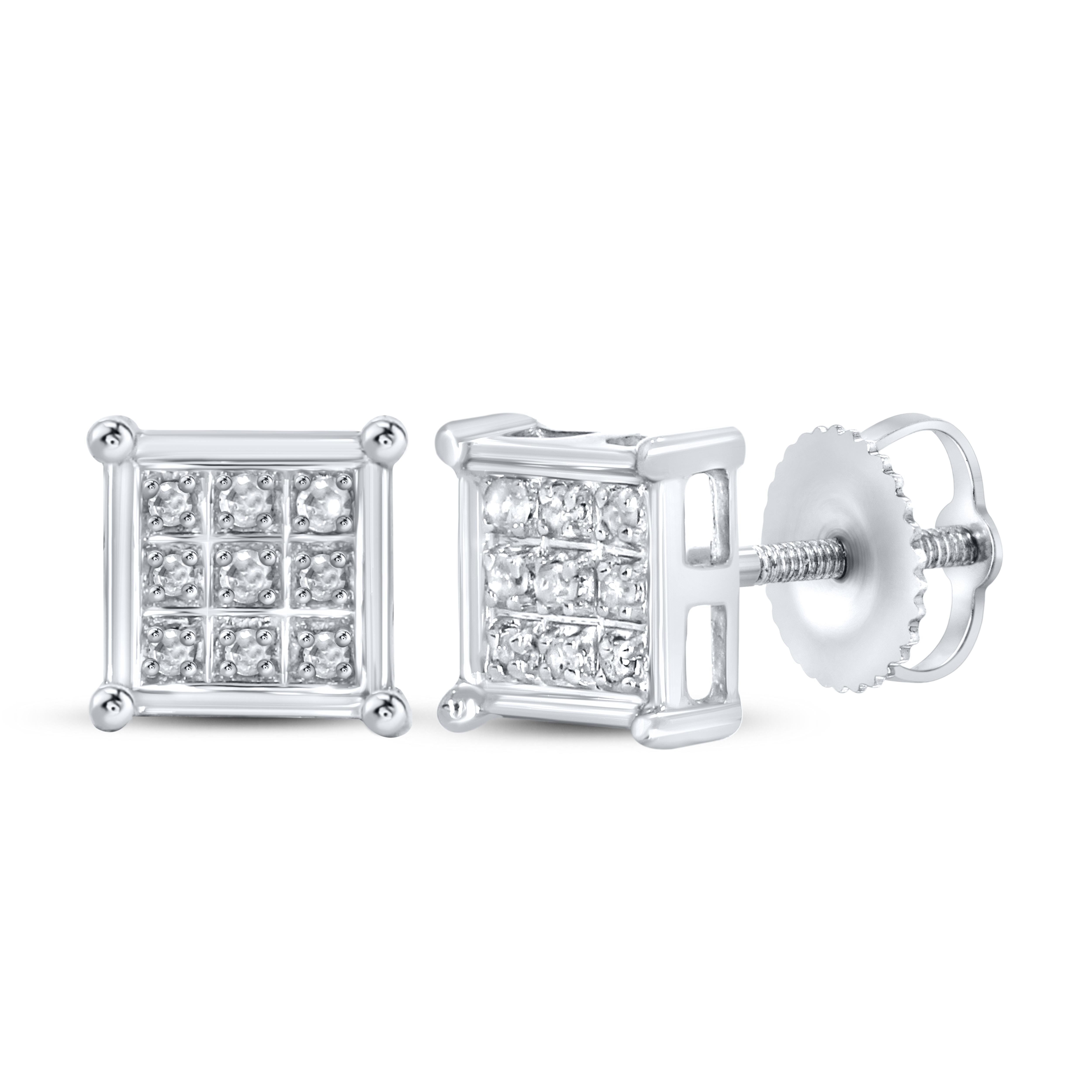10K WHITE GOLD 0.05 CTW NATURAL DIAMOND EARRINGS