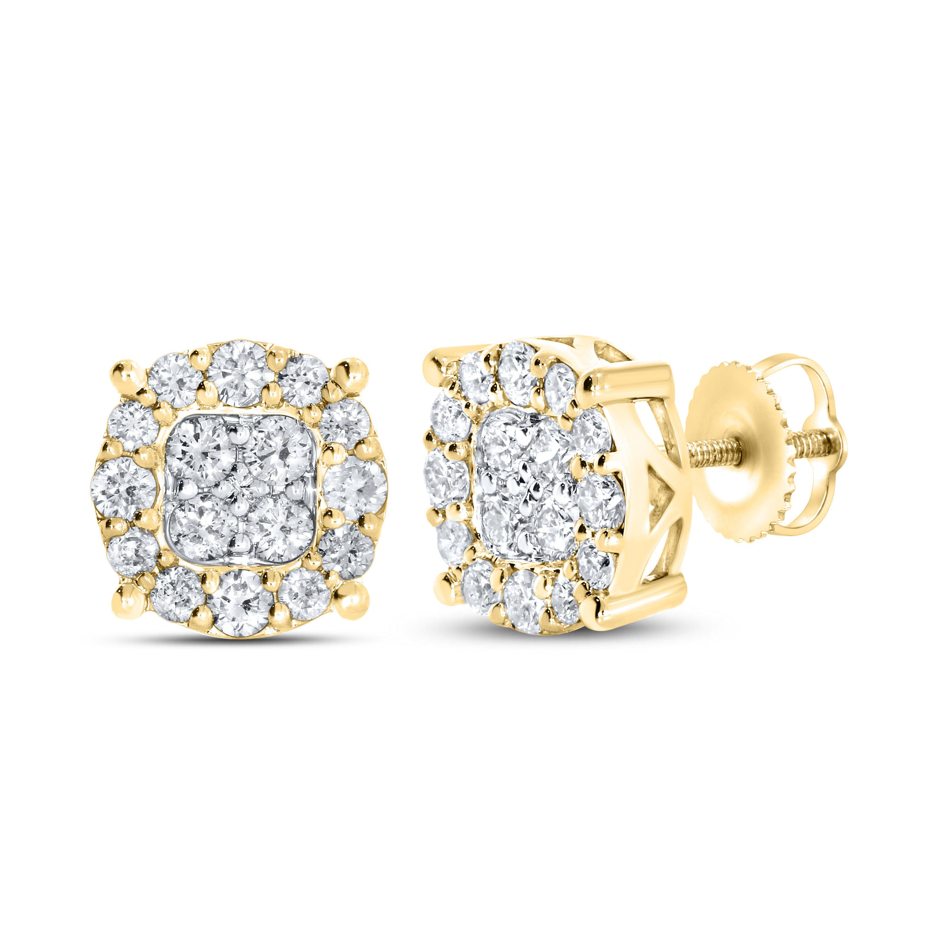 10KT YELLOW GOLD 1.04 CTW NATURAL DIAMOND EARRINGS