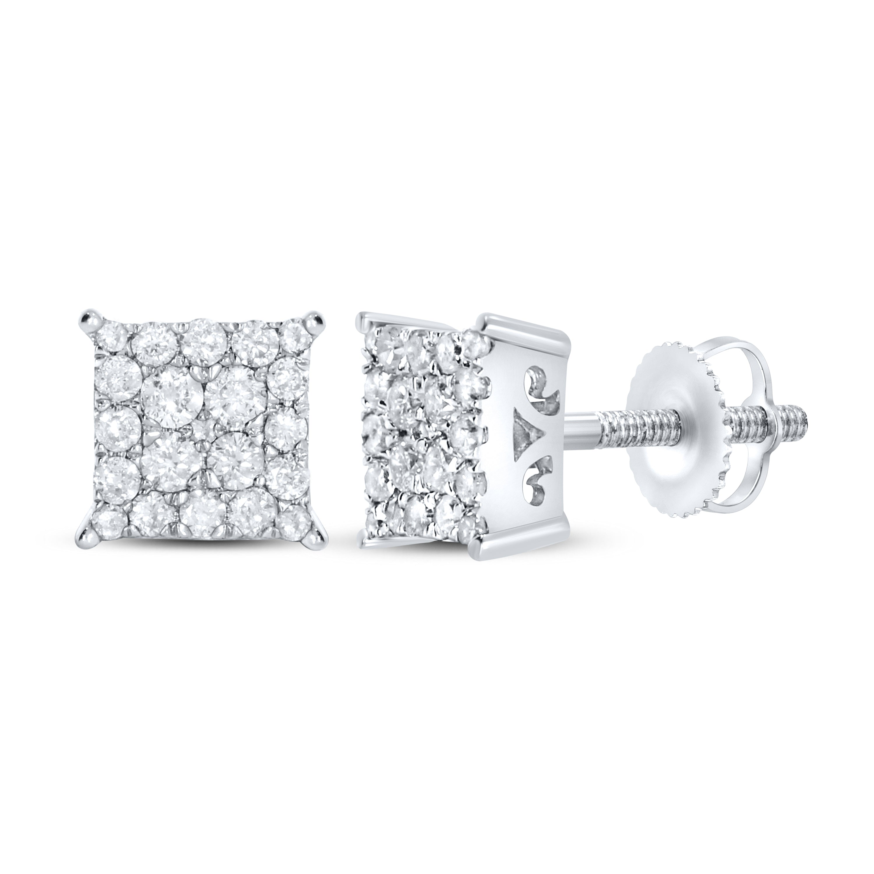 10KT White Gold 0.26 CTW Natural Diamond Earrings